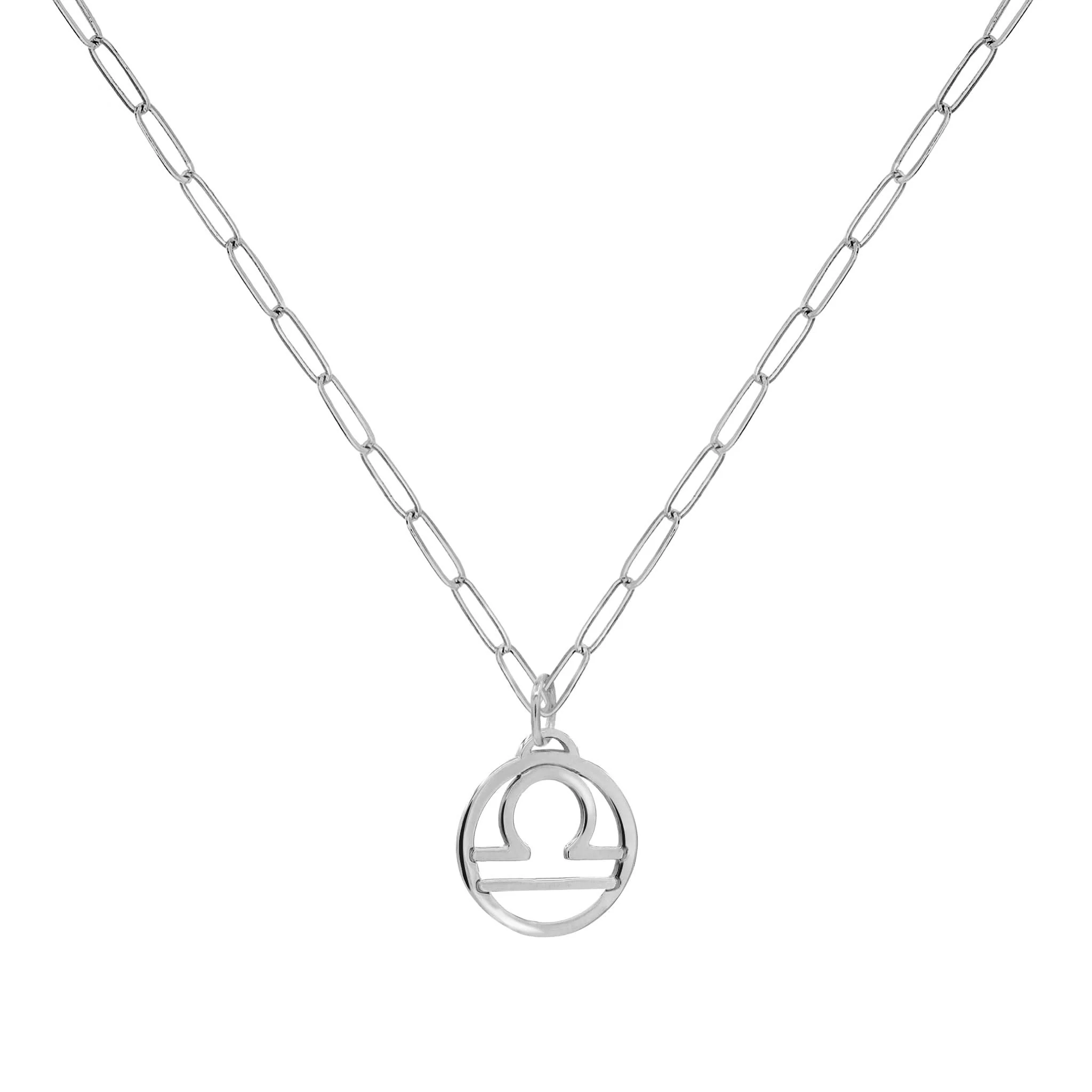 Flat Libra Pendant with Adelaide Mini Chain in 14k Gold - Image 5