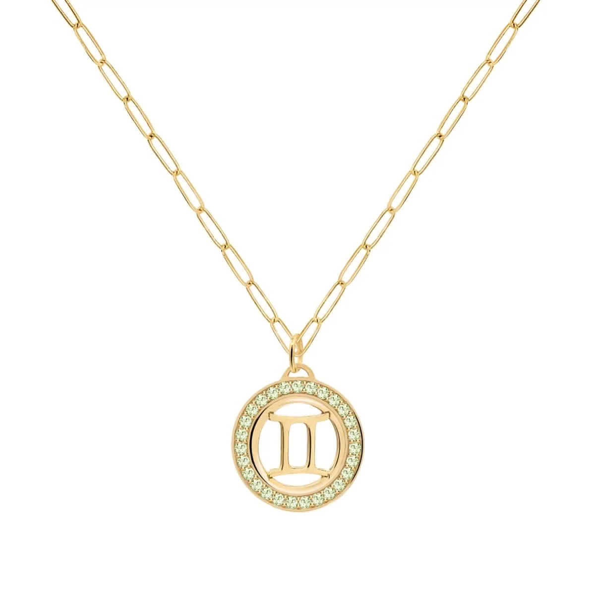 Gemini & Birthstone Pendant in 14k Gold - Image 4