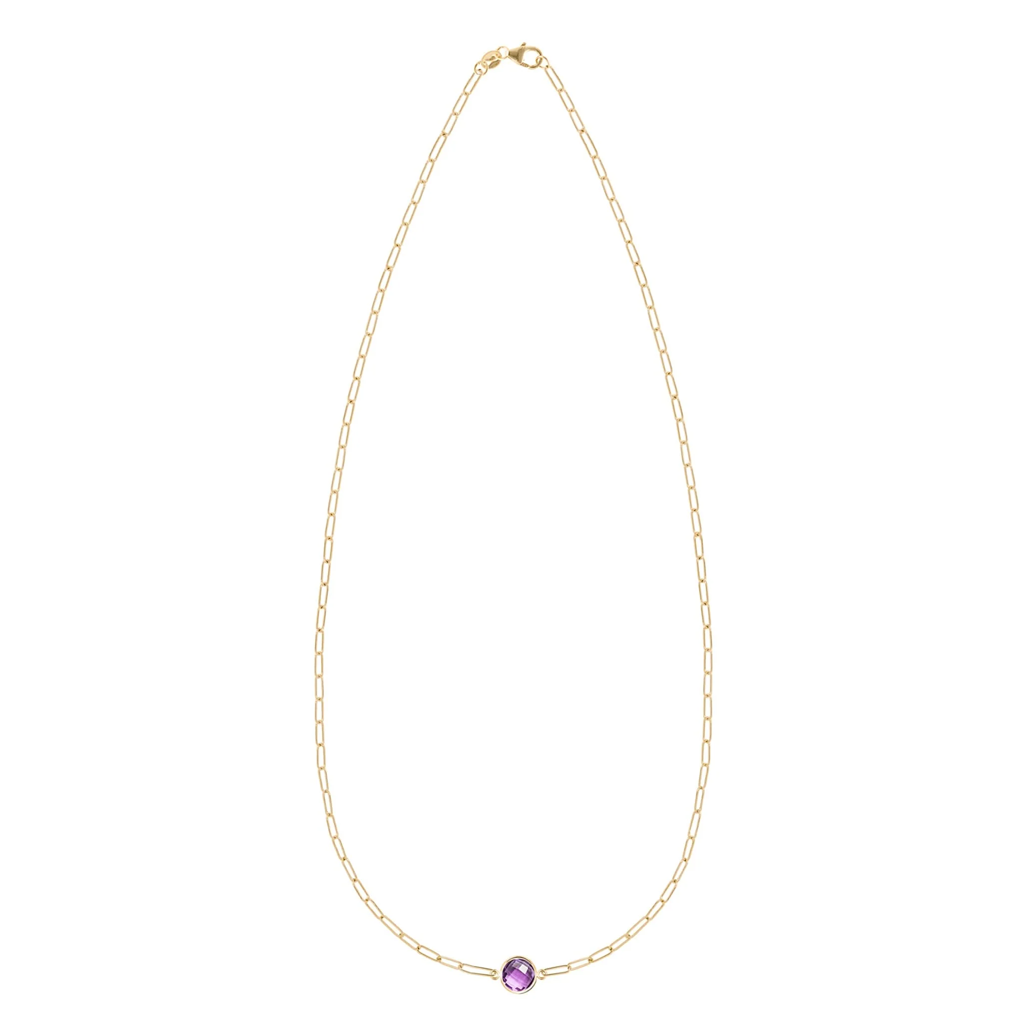 Grand 1 Amethyst Adelaide Mini Necklace in 14k Gold (February) - Image 4