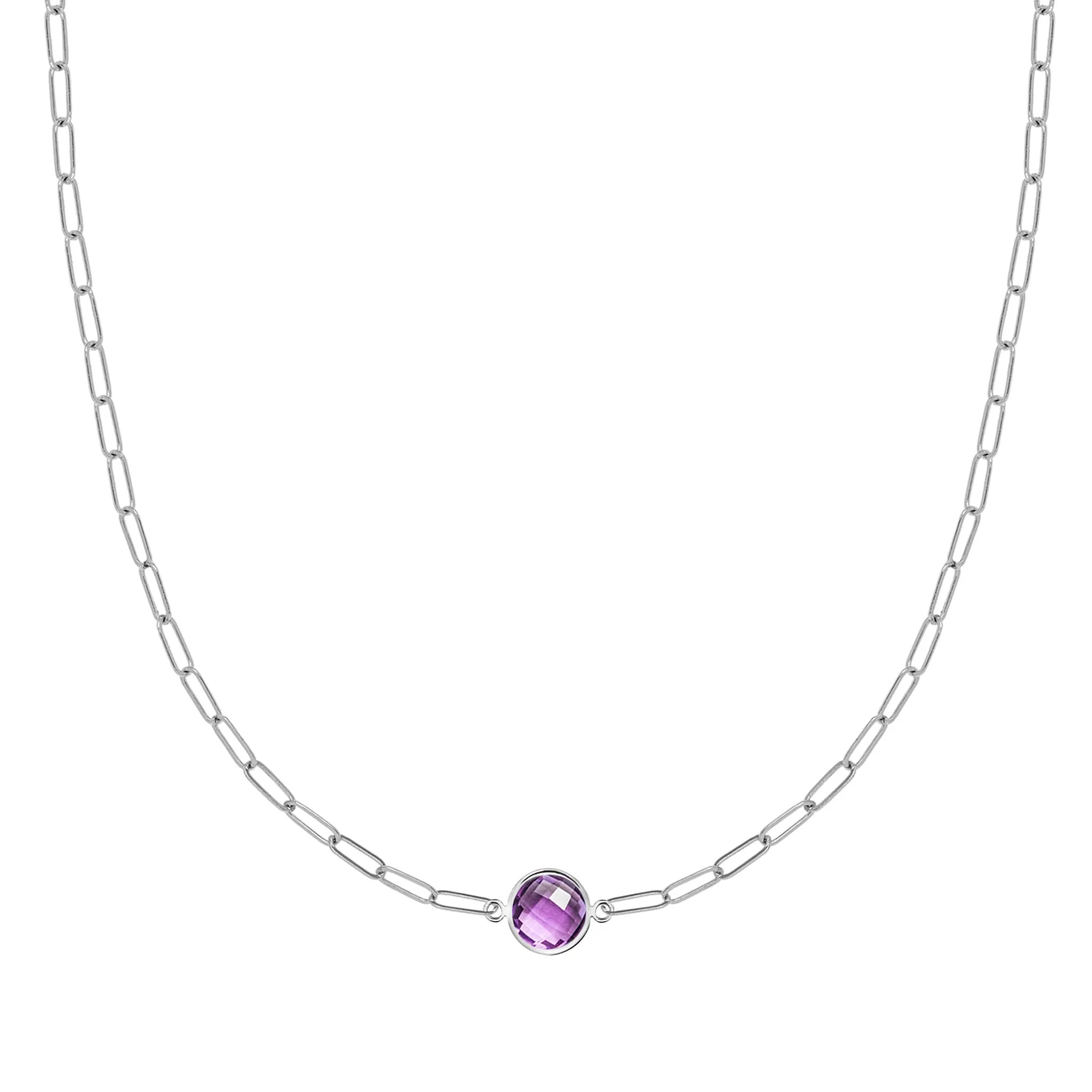 Grand 1 Amethyst Adelaide Mini Necklace in 14k Gold (February) - Image 7