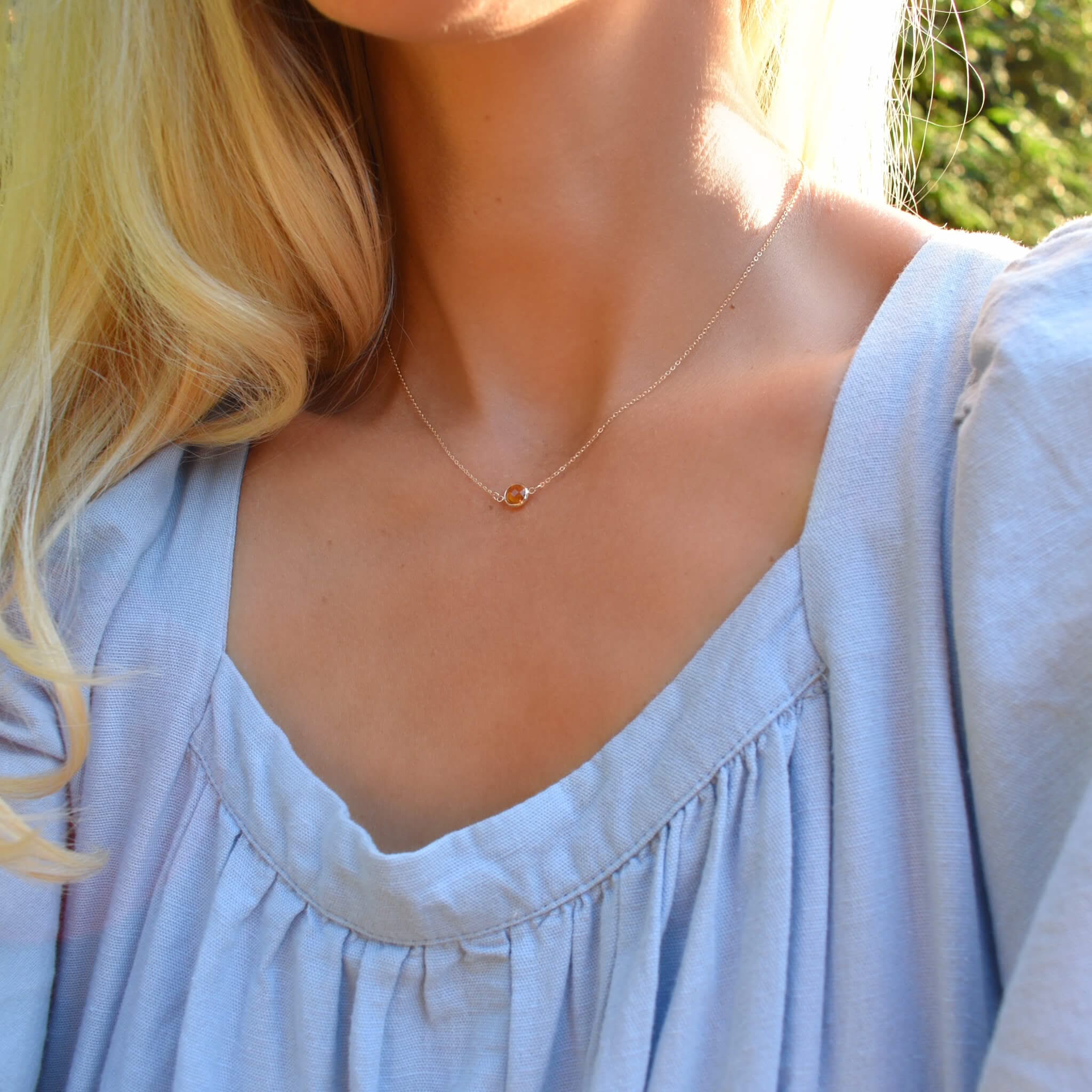 Grand 1 Citrine Necklace and Earrings Set in 14k Gold (November) - Image 10