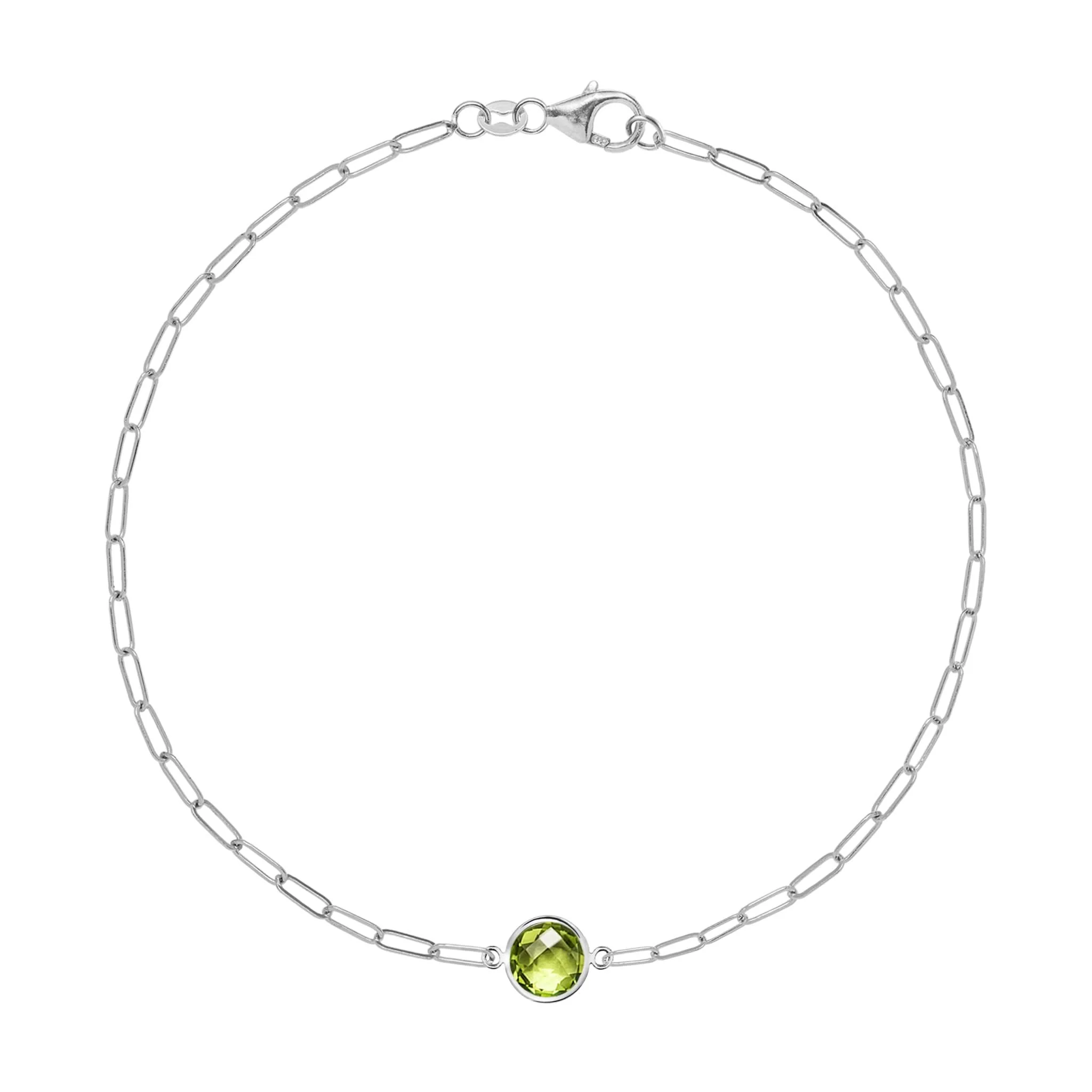 Grand 1 Peridot Adelaide Mini Bracelet in 14k Gold (August) - Image 5