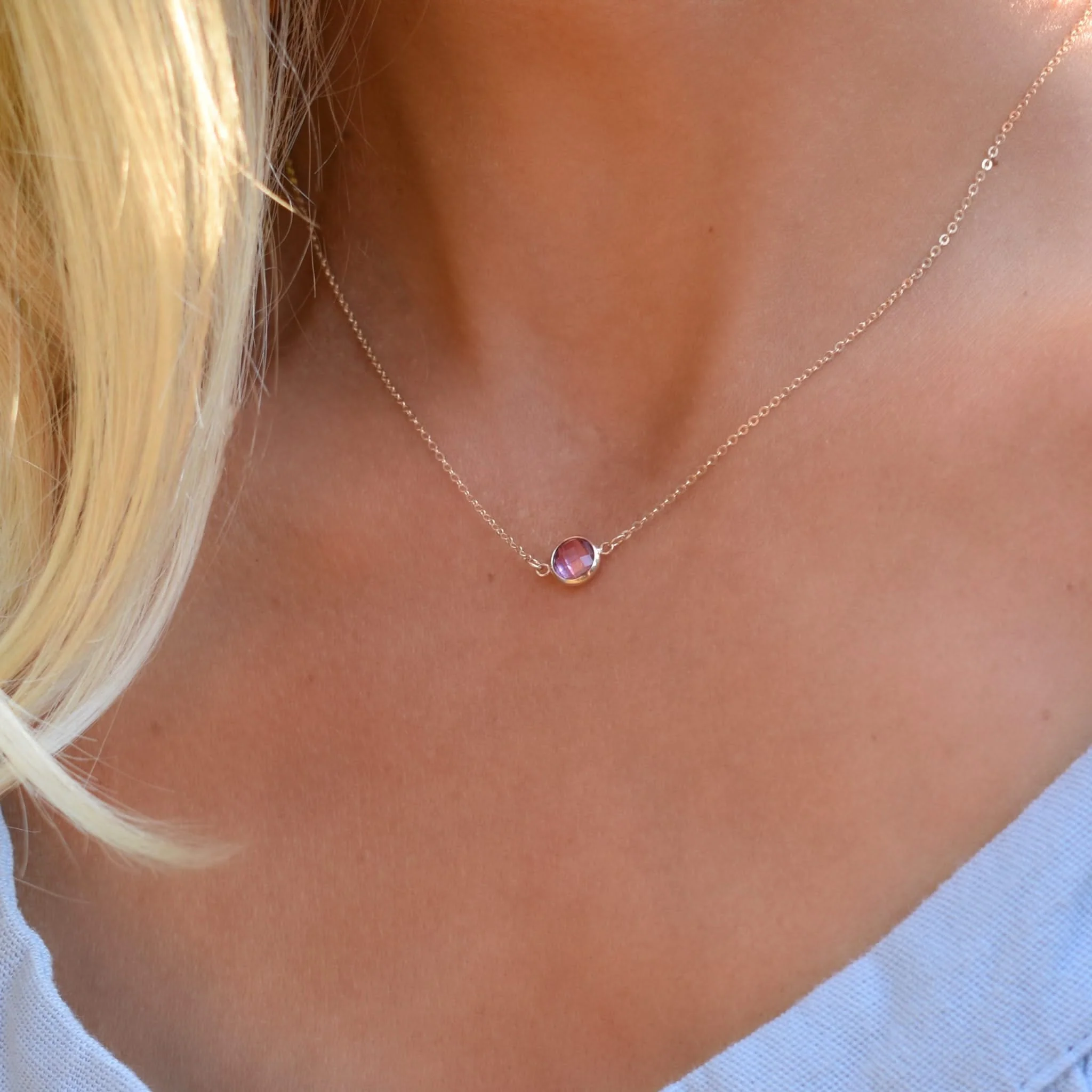 Grand 1 Pink Sapphire Necklace and Earrings Set in 14k Gold (October) - Image 10