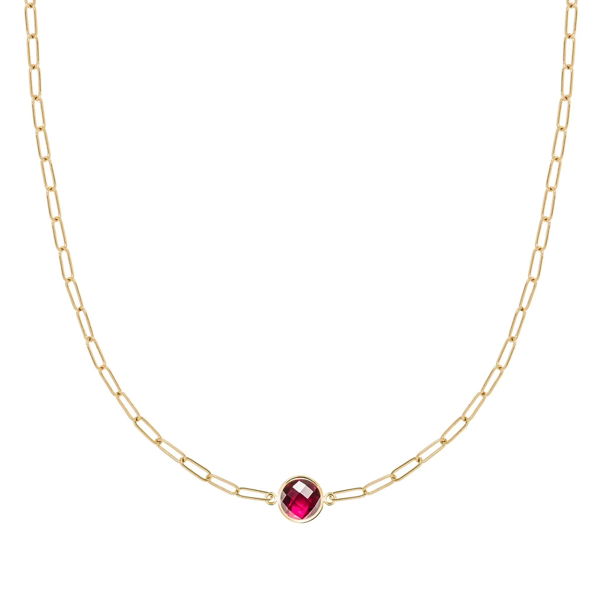 Grand 1 Ruby Adelaide Mini Necklace in 14k Gold (July)