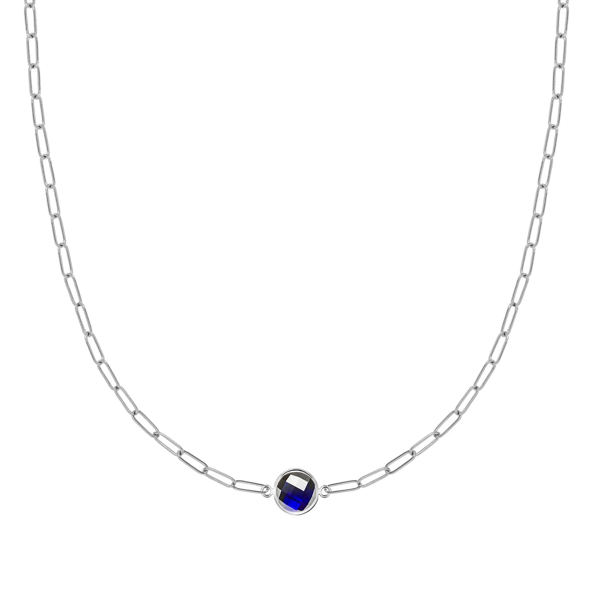 Grand 1 Sapphire Adelaide Mini Necklace in 14k Gold (September) - Image 7