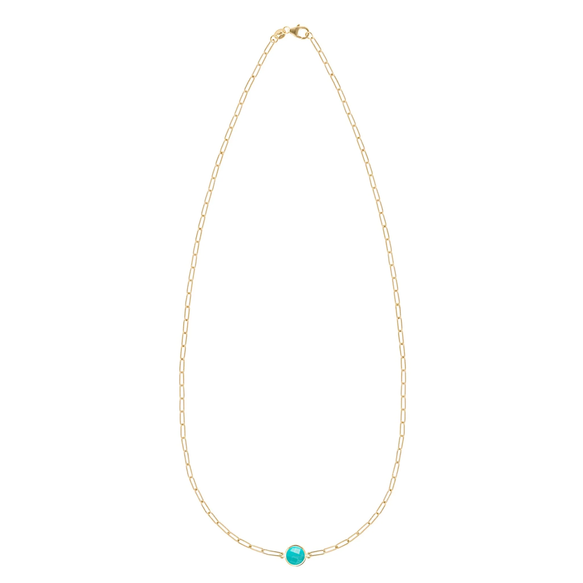 Grand 1 Turquoise Adelaide Mini Necklace in 14k Gold (December) - Image 4