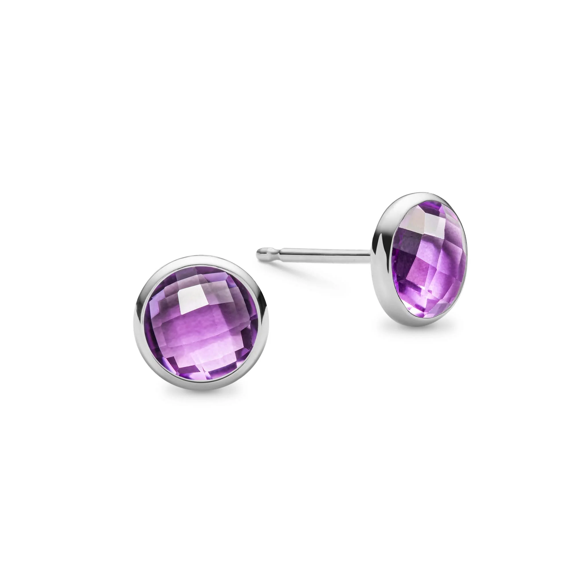 Grand Amethyst Stud Earrings in 14k Gold (February) - Image 5