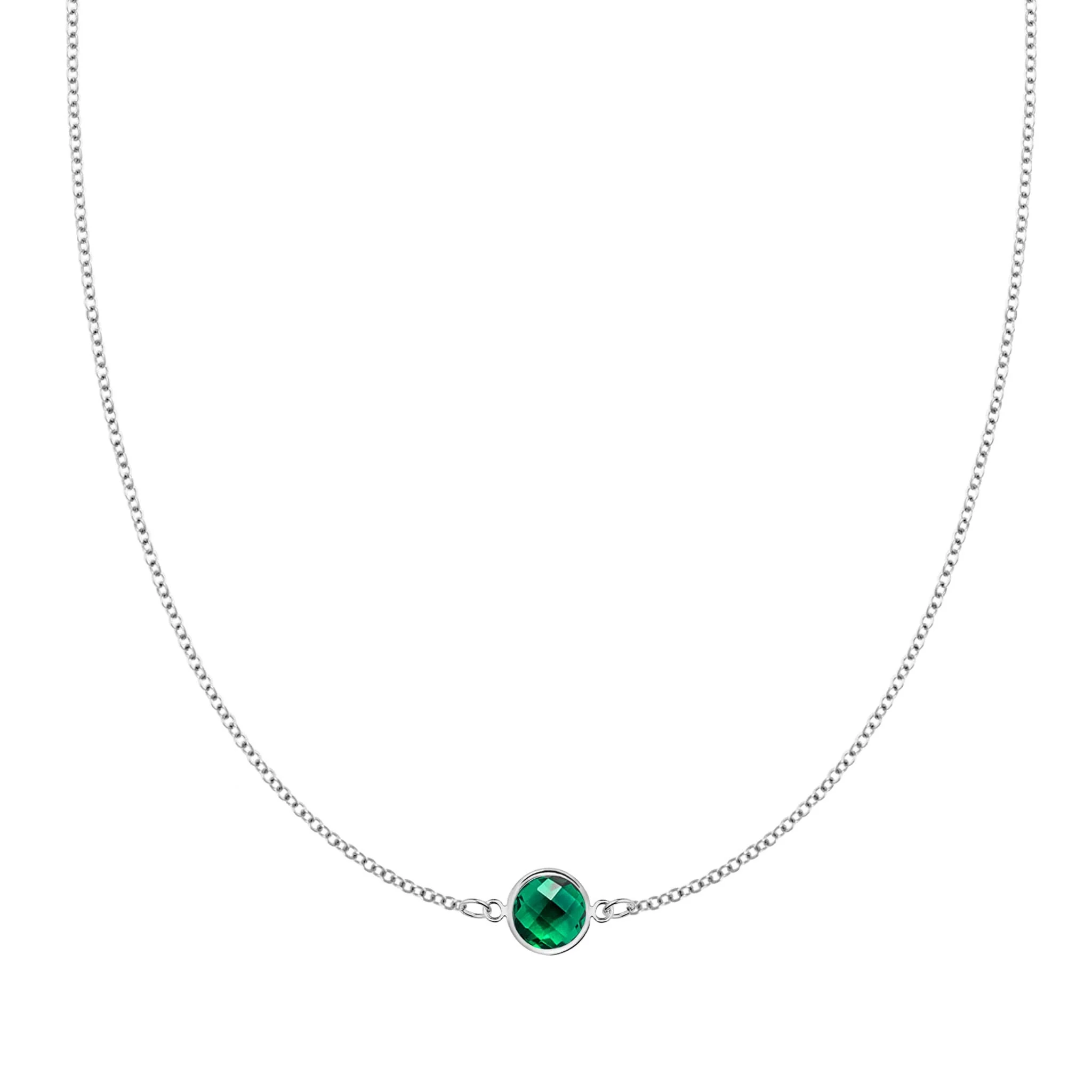 Grand 1 Emerald Necklace in 14k Gold (May) - Image 5