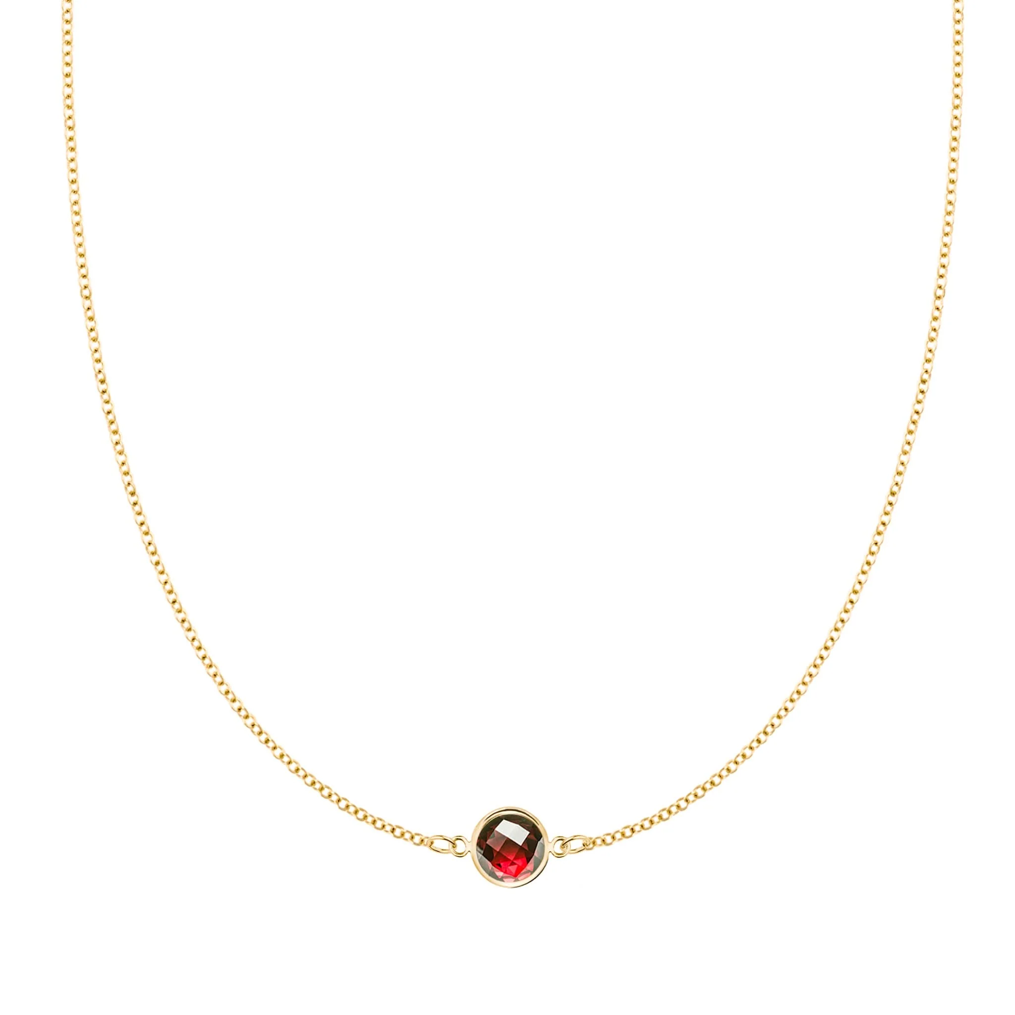 Grand 1 Garnet Necklace in 14k Gold (January)