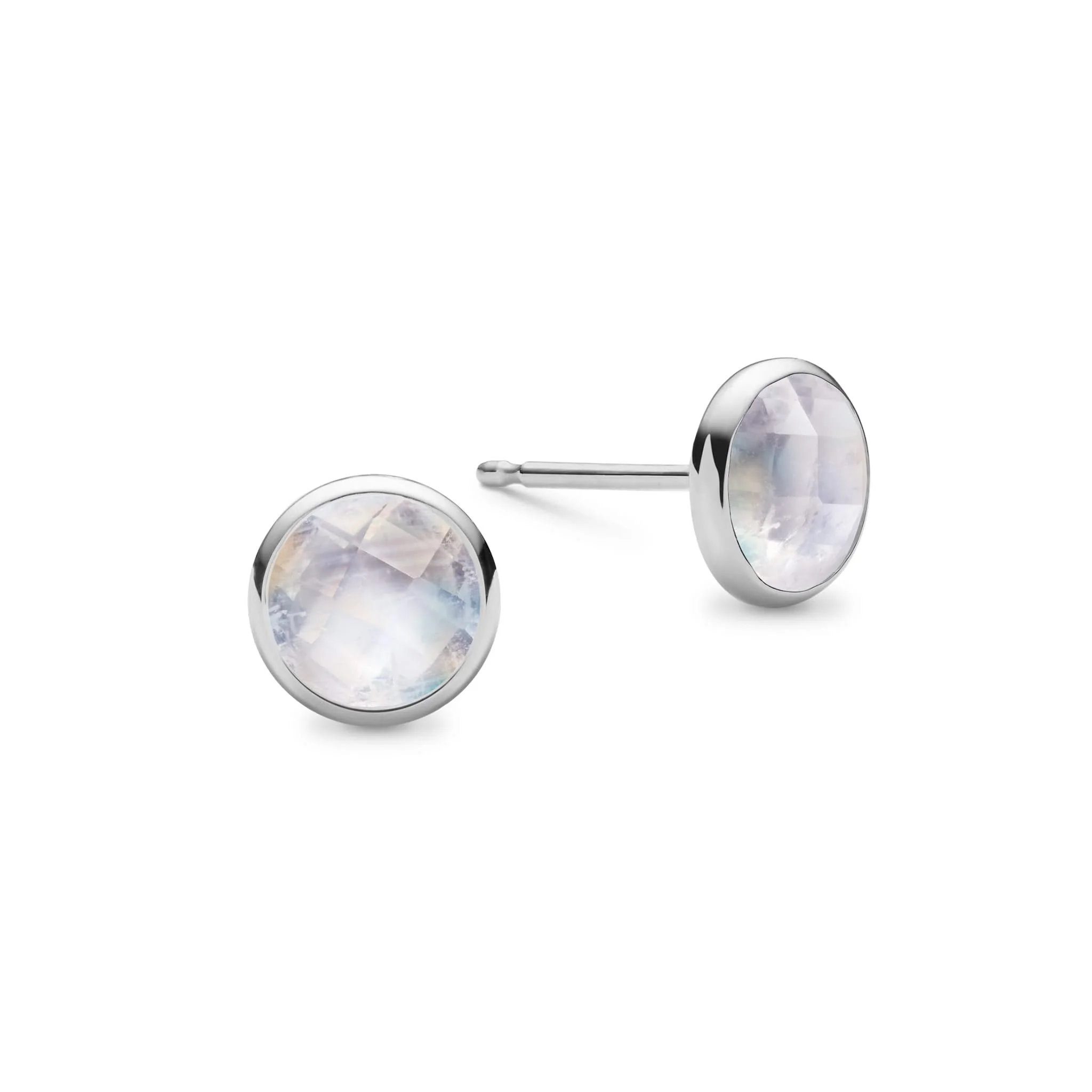 Grand Moonstone Stud Earrings in 14k Gold (June) - Image 5