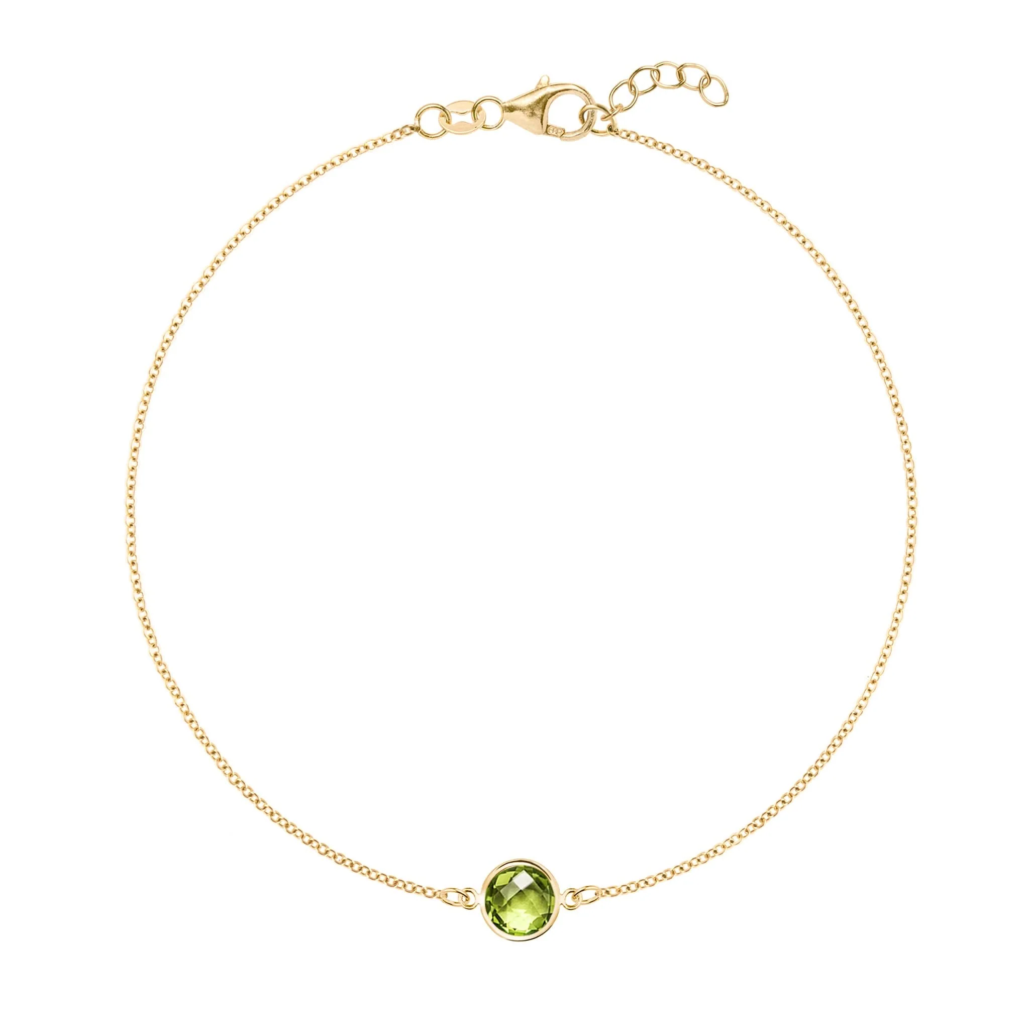 Grand 1 Peridot Bracelet in 14k Gold (August)