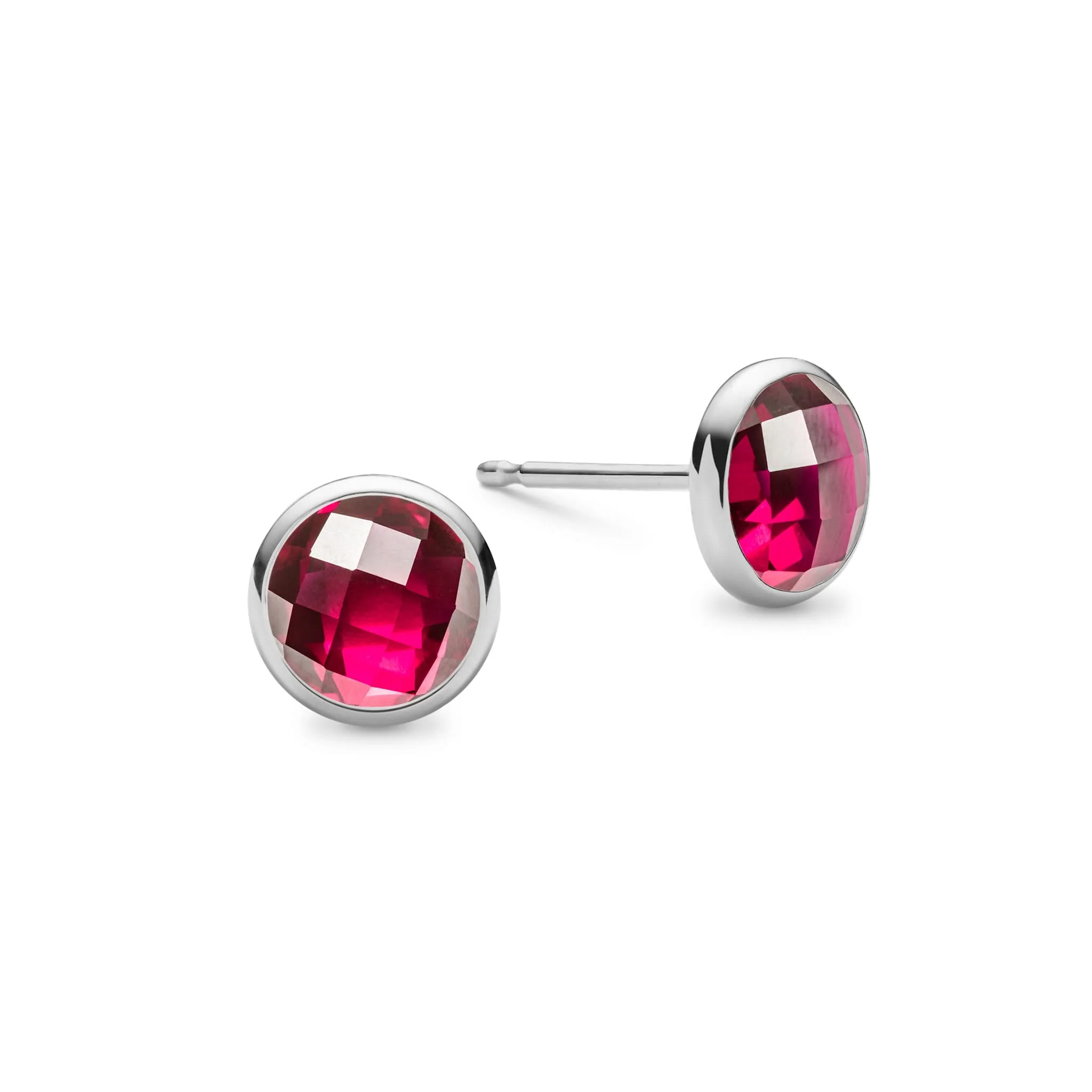 Grand Ruby Stud Earrings in 14k Gold (July) - Image 5