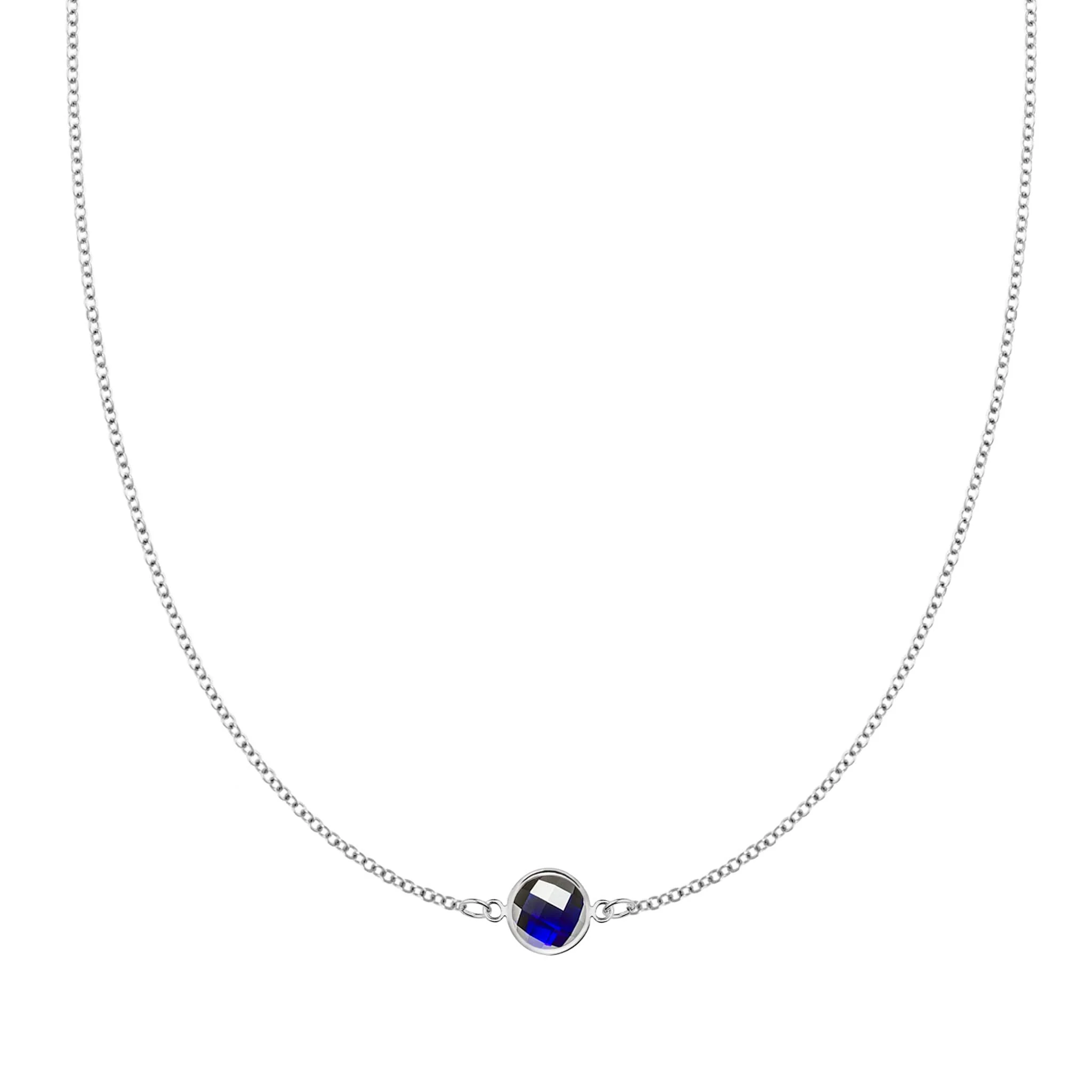 Grand 1 Sapphire Necklace in 14k Gold (September) - Image 5