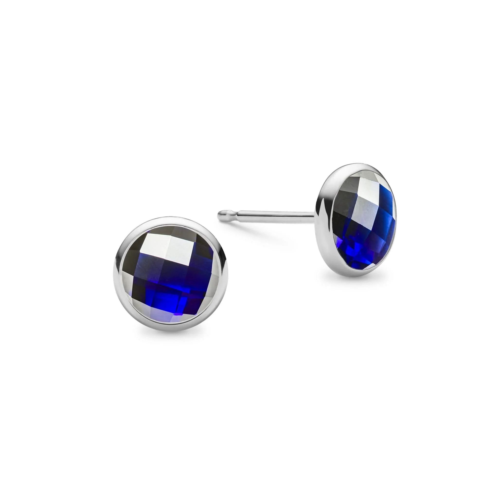 Grand Sapphire Stud Earrings in 14k Gold (September) - Image 5