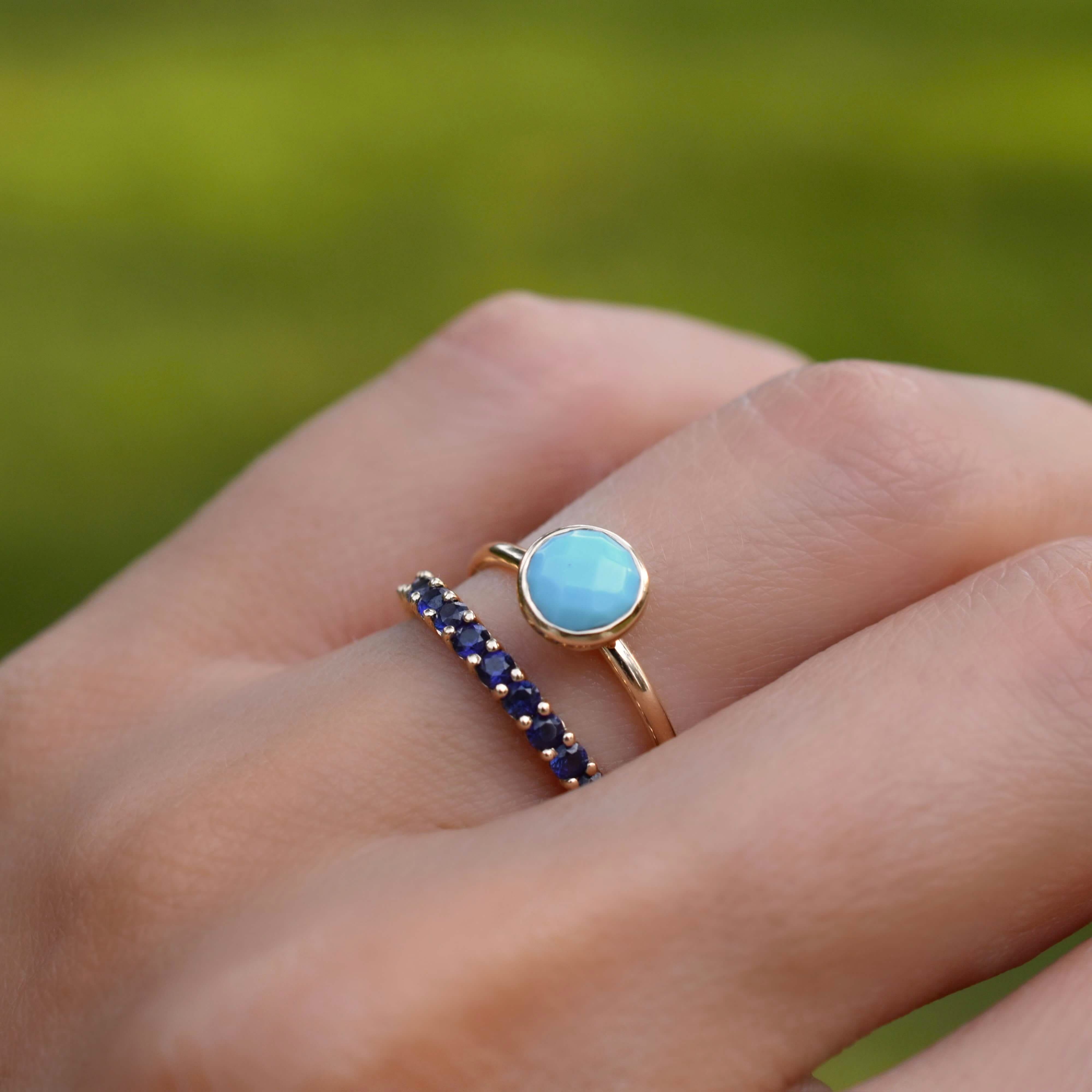 Grand Turquoise Ring in 14k Gold (December) - Image 3