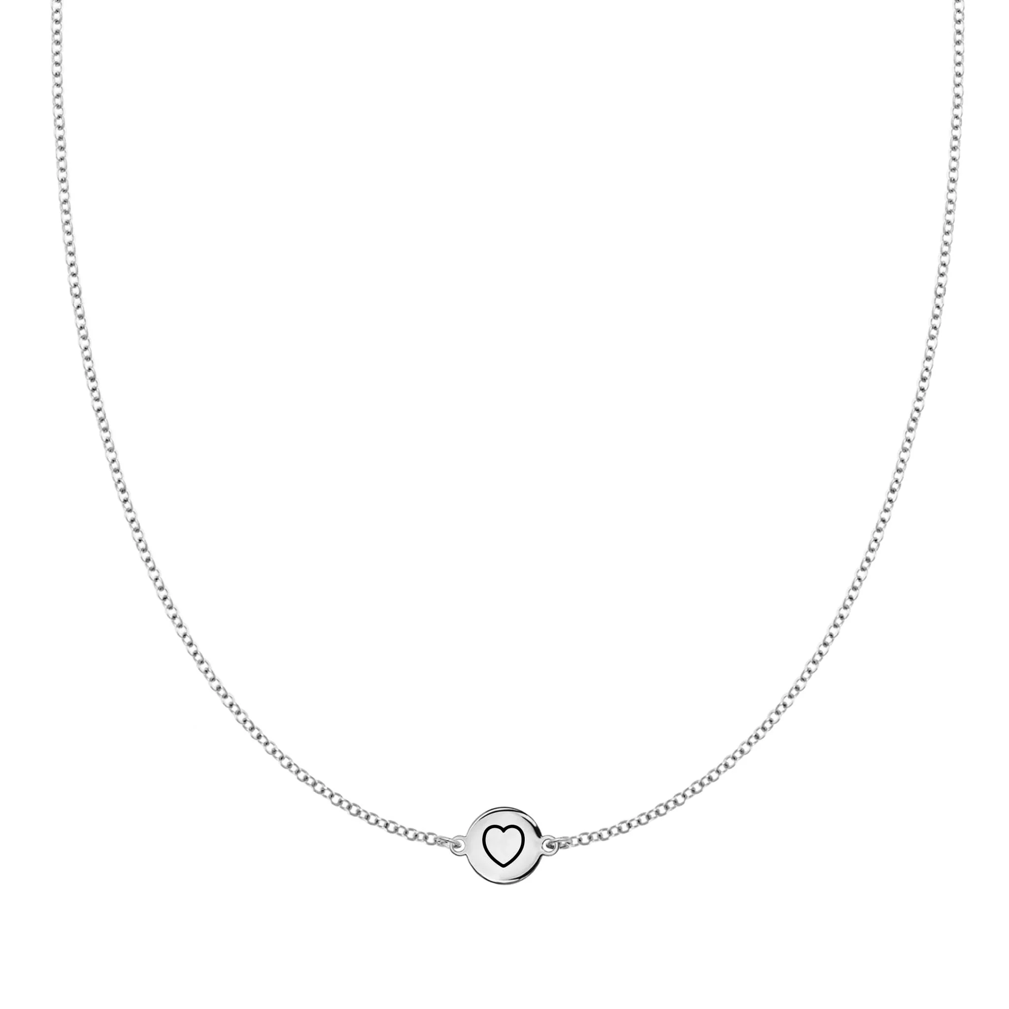 Heart Disc Necklace in 14k Gold - Image 7