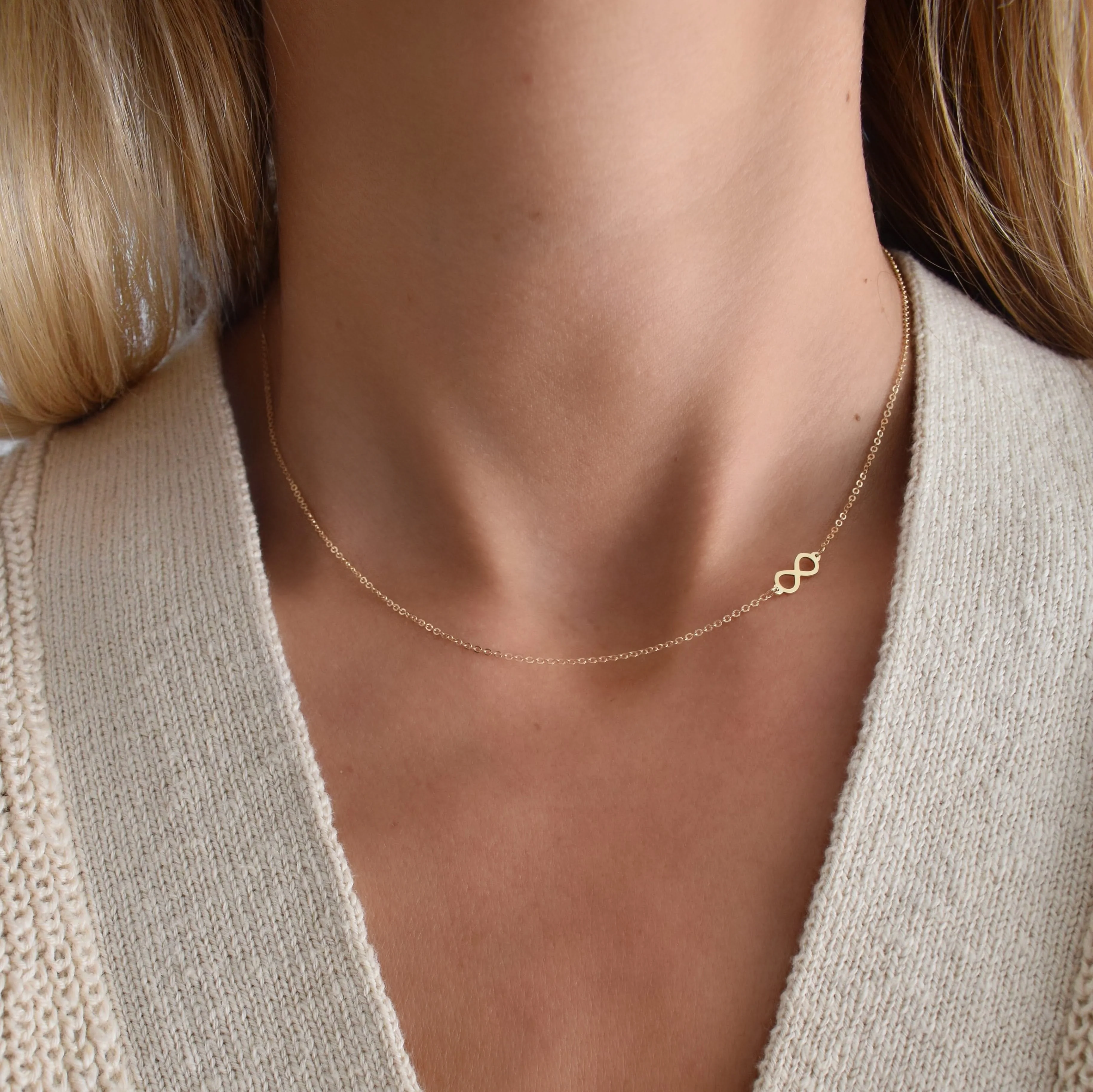 Infinity Necklace in 14k Gold - Image 3
