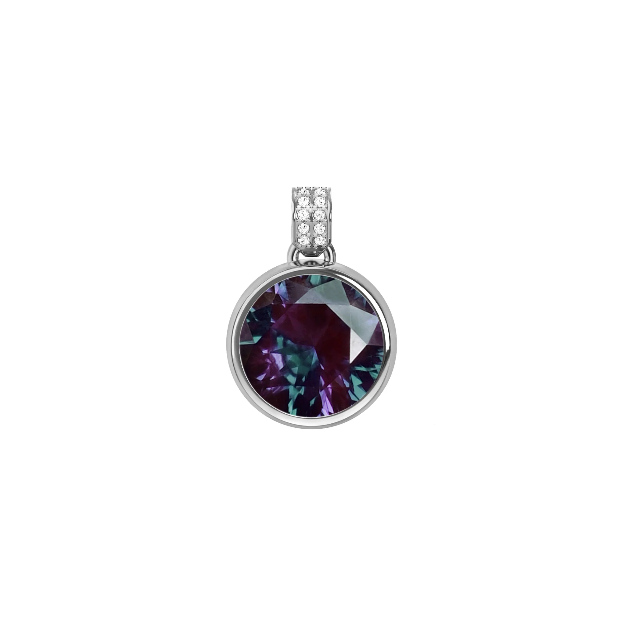Jamestown Alexandrite Pendant with Diamond Bail in 14k Gold (June) - Image 5