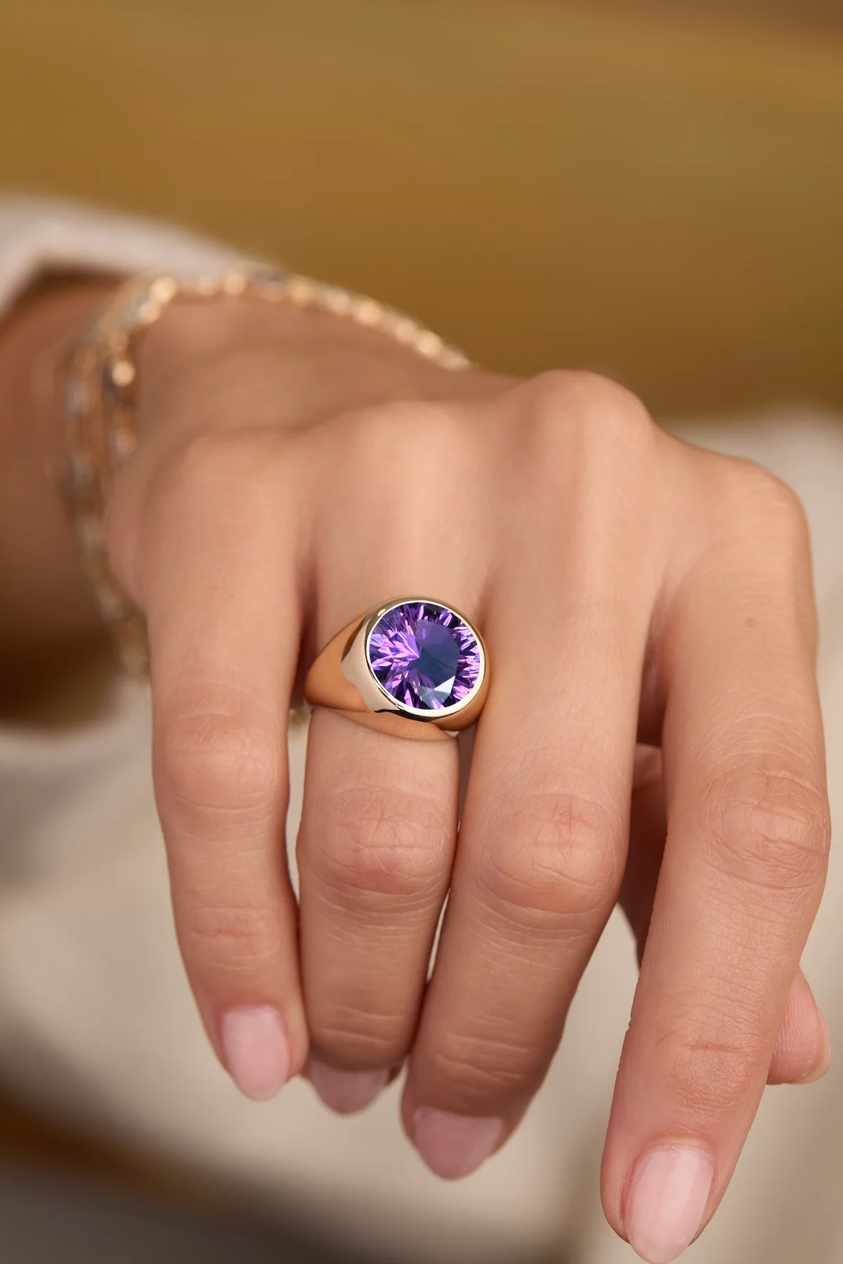 Jamestown Amethyst Ring in 14k Gold (February) - Image 3
