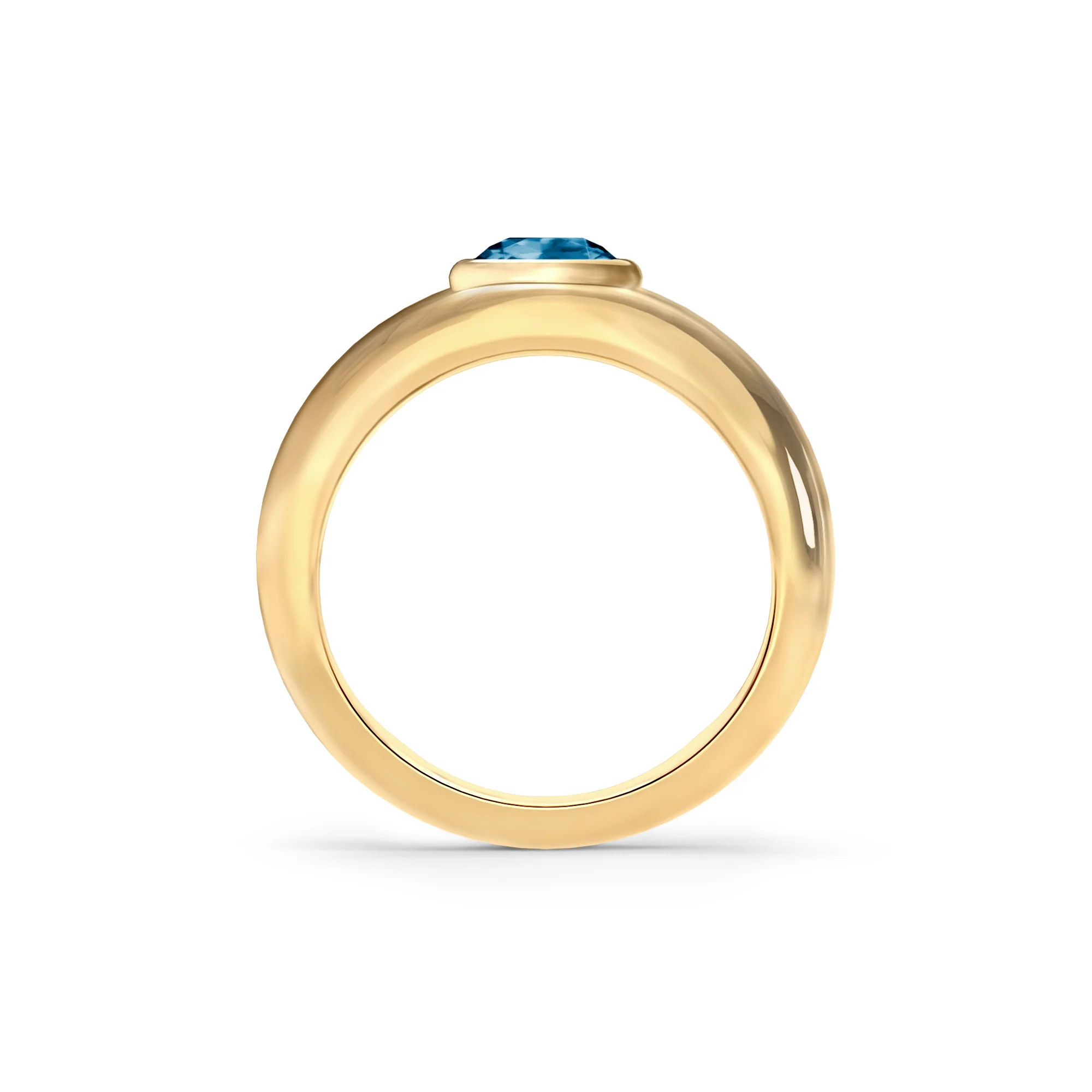 Jamestown Atlantic Blue Topaz Band Ring in 14k Gold (December) - Image 5