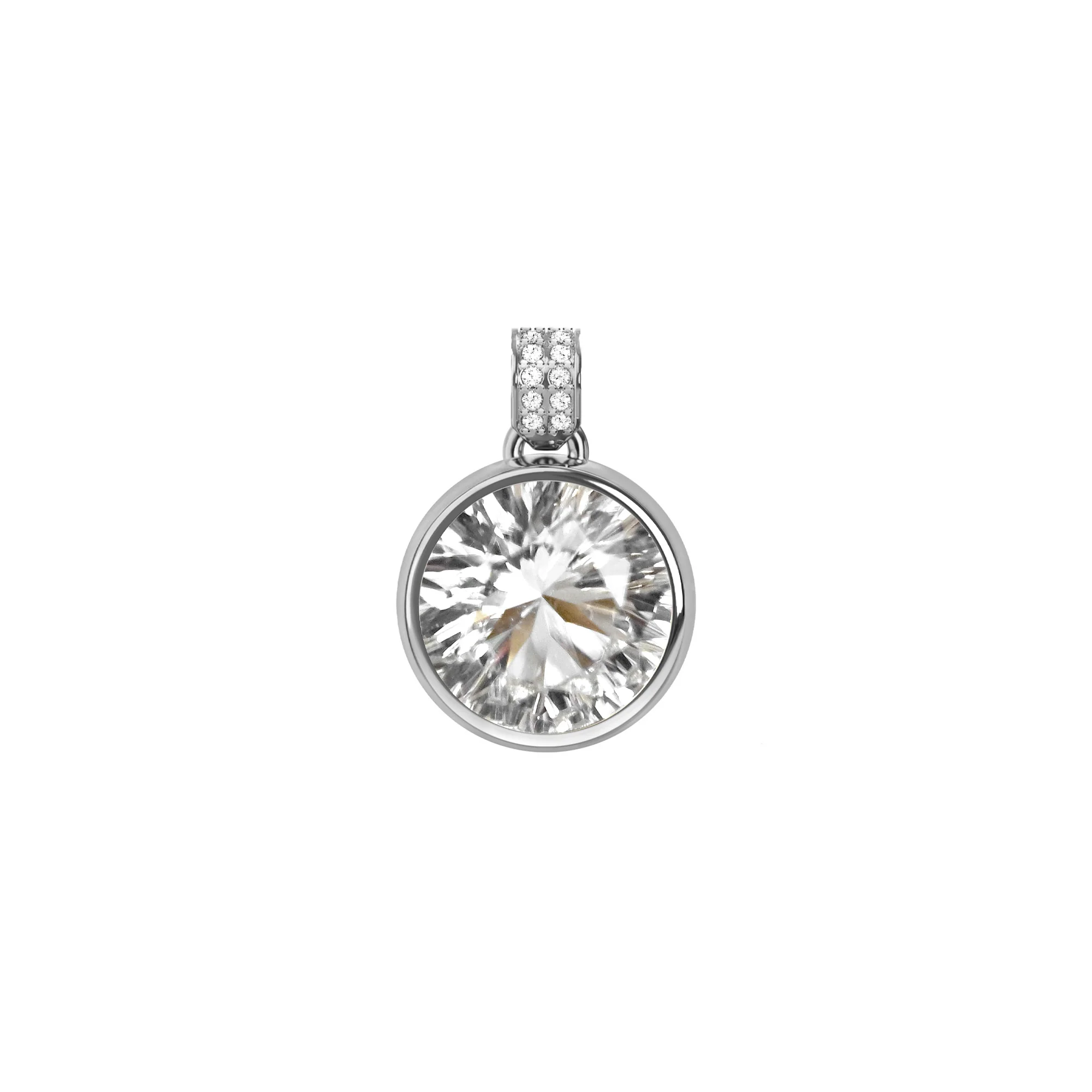 Jamestown Birthstone Pendant with Diamond Bail in 14k Gold - Image 5