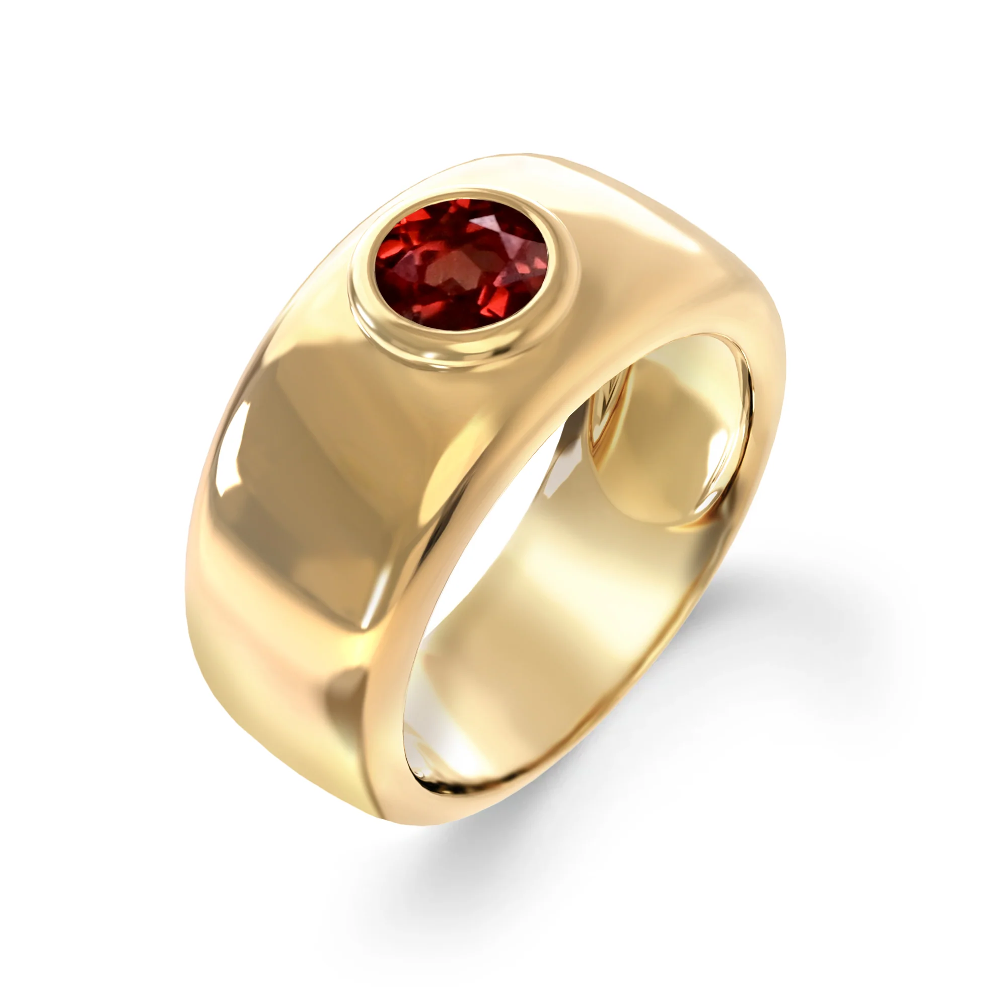 Jamestown Garnet Band Ring in 14k Gold (January) - Image 4