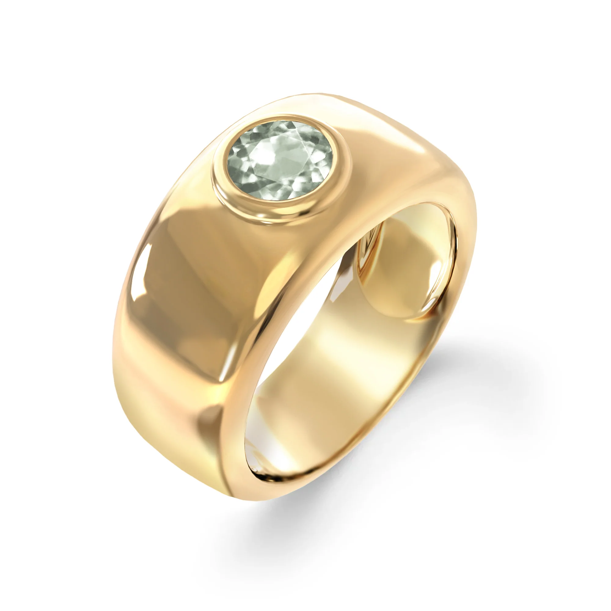 Jamestown Green Amethyst Band Ring in 14k Gold (February) - Image 4