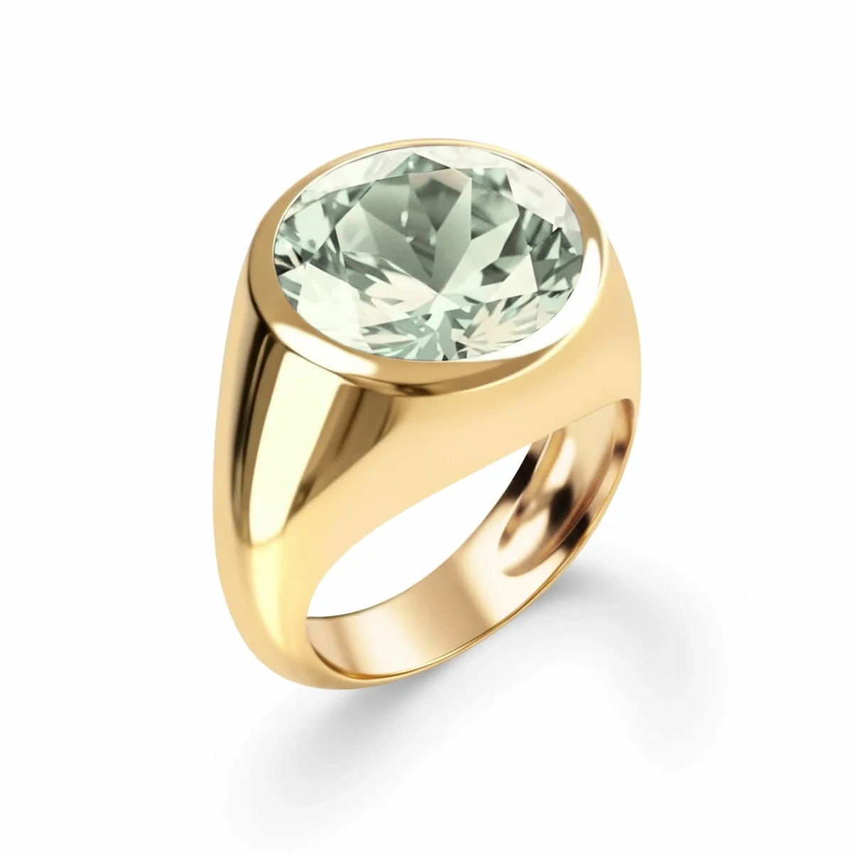 Jamestown Green Amethyst Ring in 14k Gold (February) - Image 4