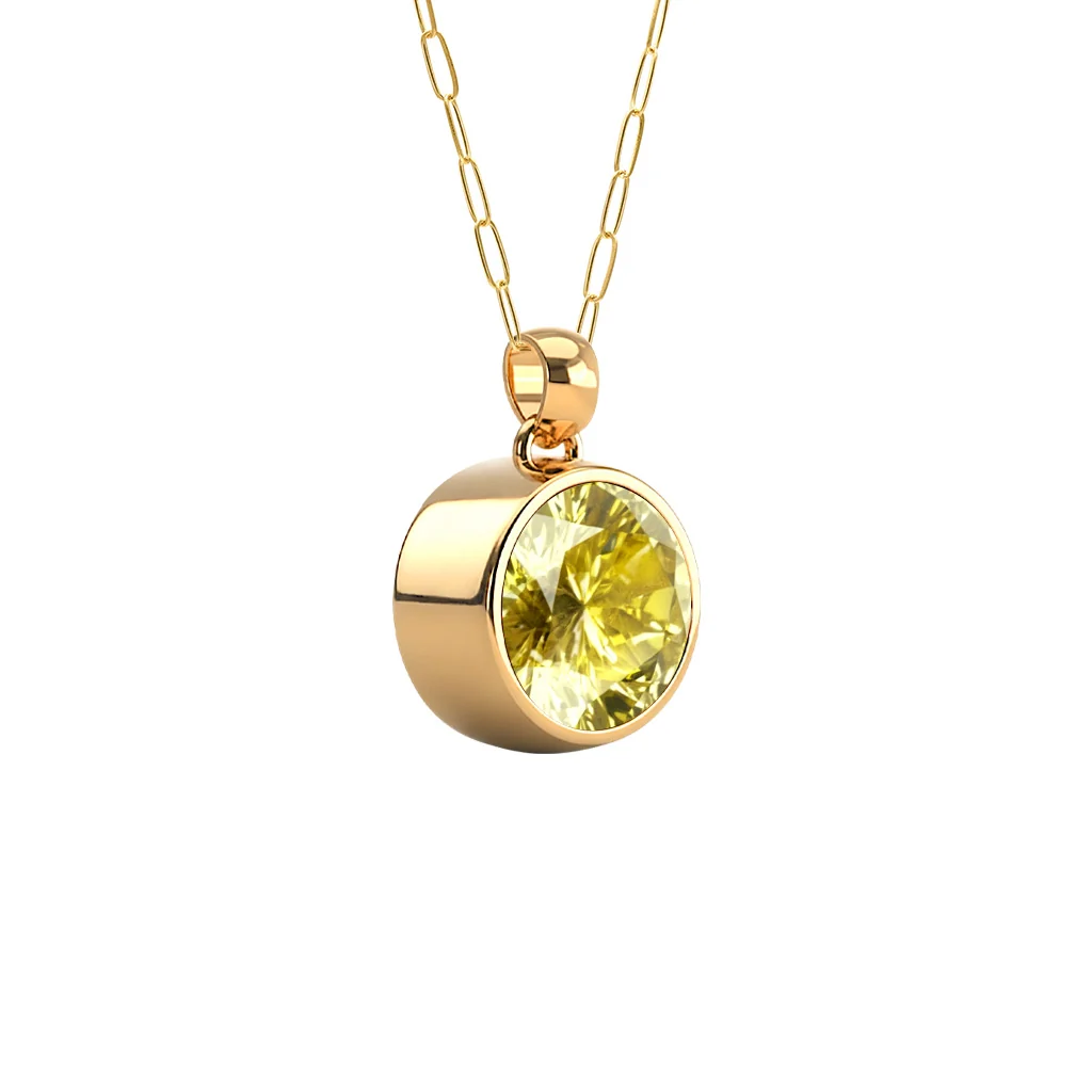 Jamestown Lemon Verbena Quartz Pendant in 14k Gold (August) - Image 4