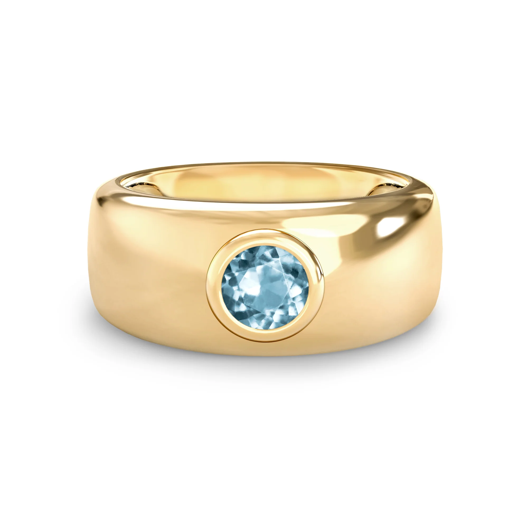 Jamestown Nantucket Blue Topaz Band Ring in 14k Gold (December)