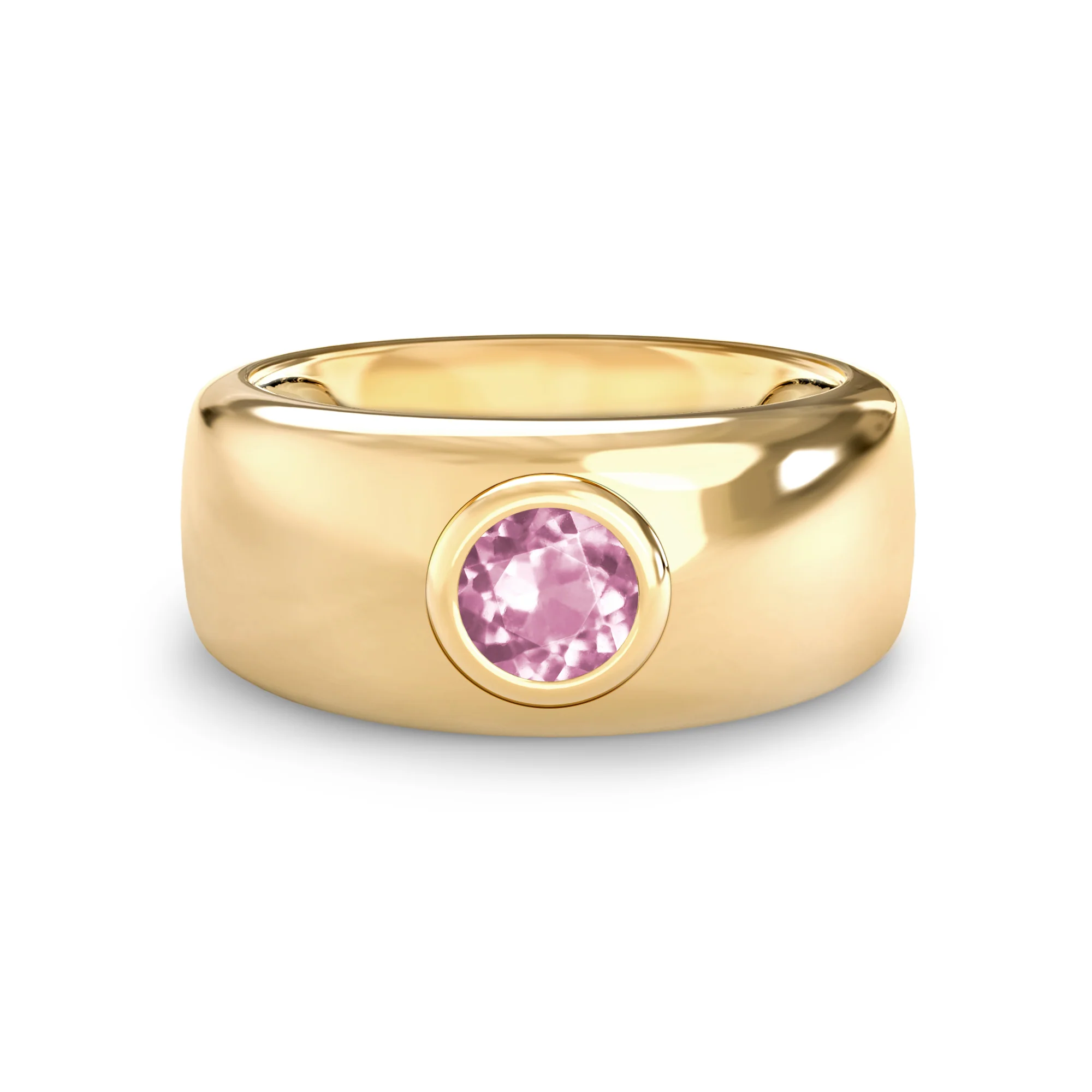 Jamestown Pink Sapphire Band Ring in 14k Gold (October)