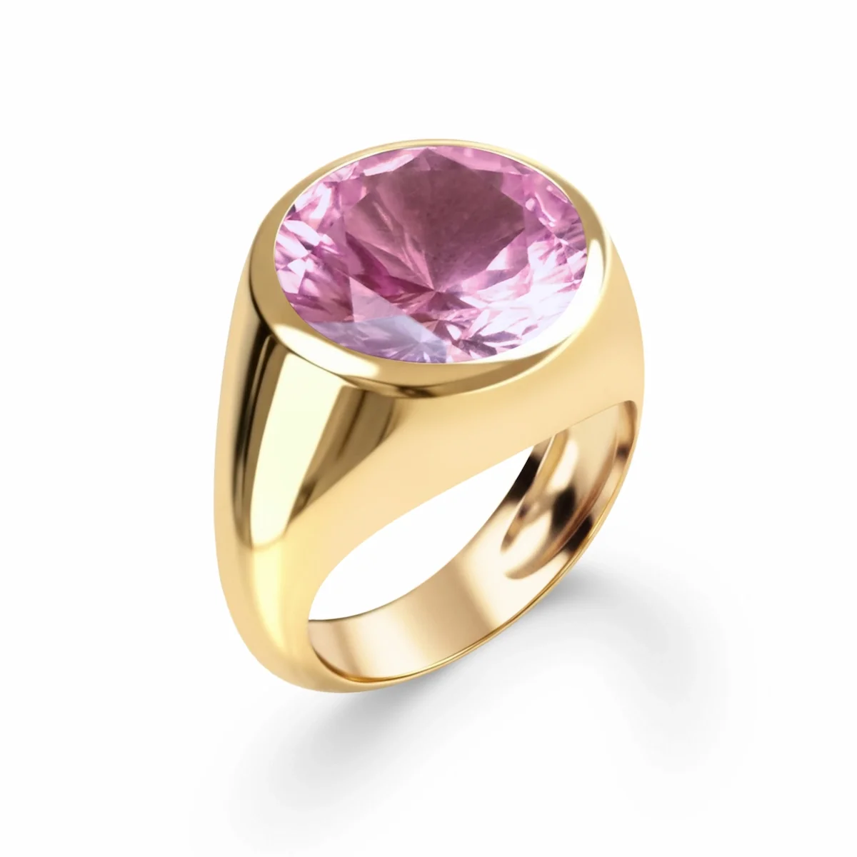 Jamestown Pink Sapphire Ring in 14k Gold (October) - Image 4