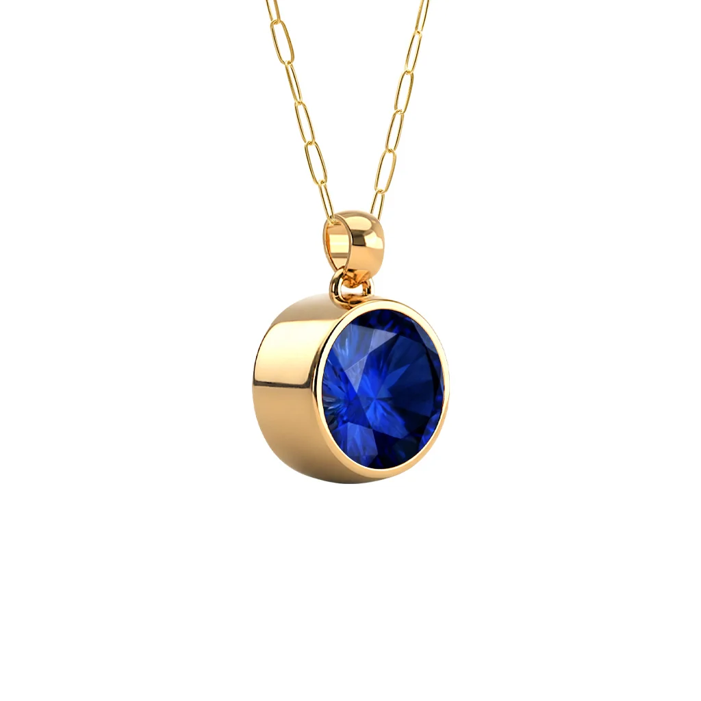 Jamestown Sapphire Pendant in 14k Gold (September) - Image 4