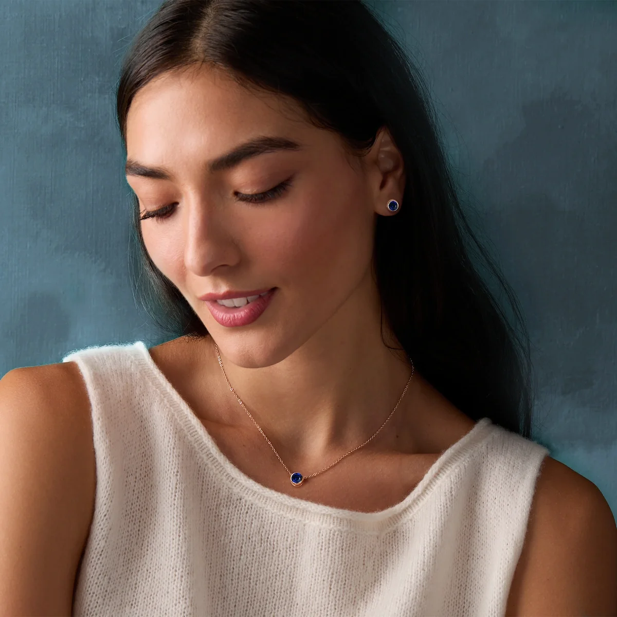 Jamestown Sapphire Stud Earrings in 14k Gold (September) - Image 3