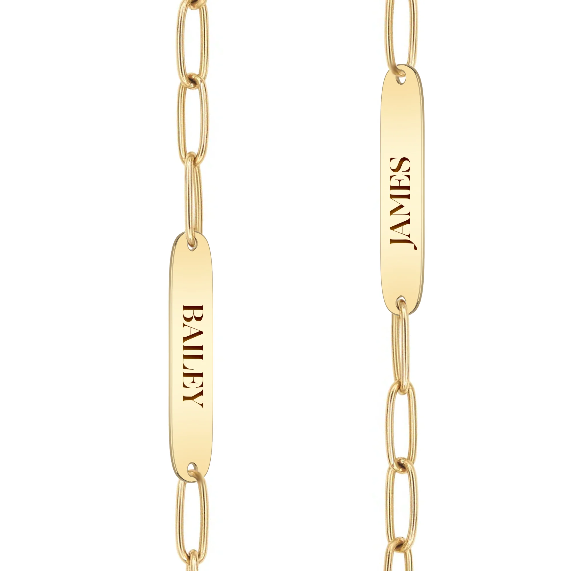 Large 5 Nameplate Necklace on Adelaide in 14k Gold - Image 4