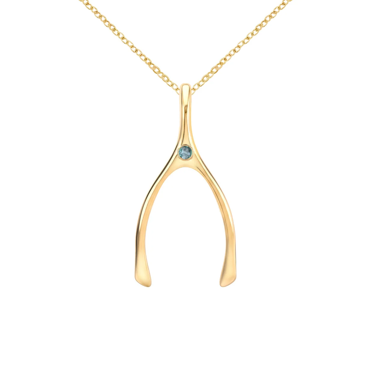 Large Alexandrite Wishbone Pendant in Solid 14k Gold (June) - Image 8