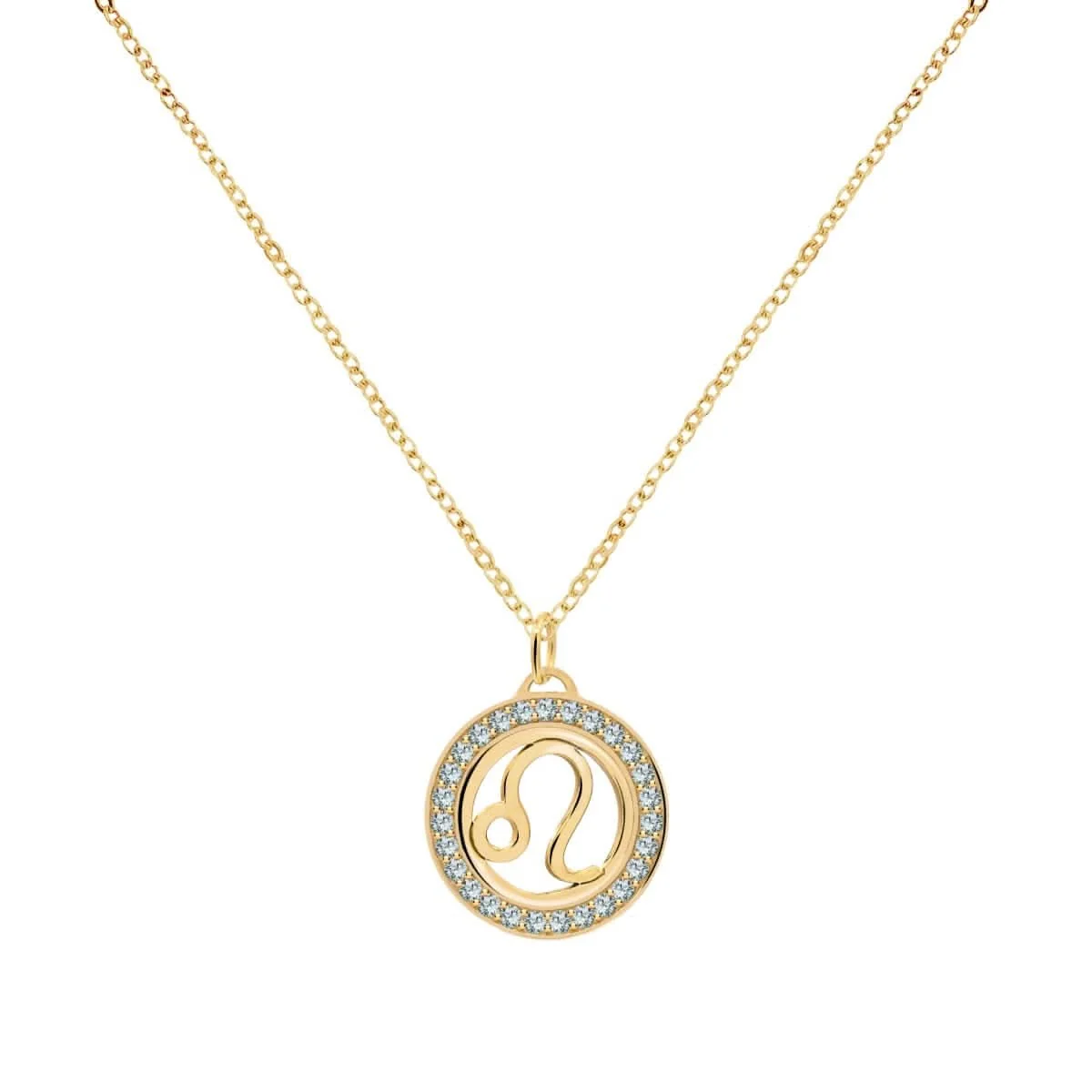 Leo & Birthstone Pendant in 14k Gold - Image 4