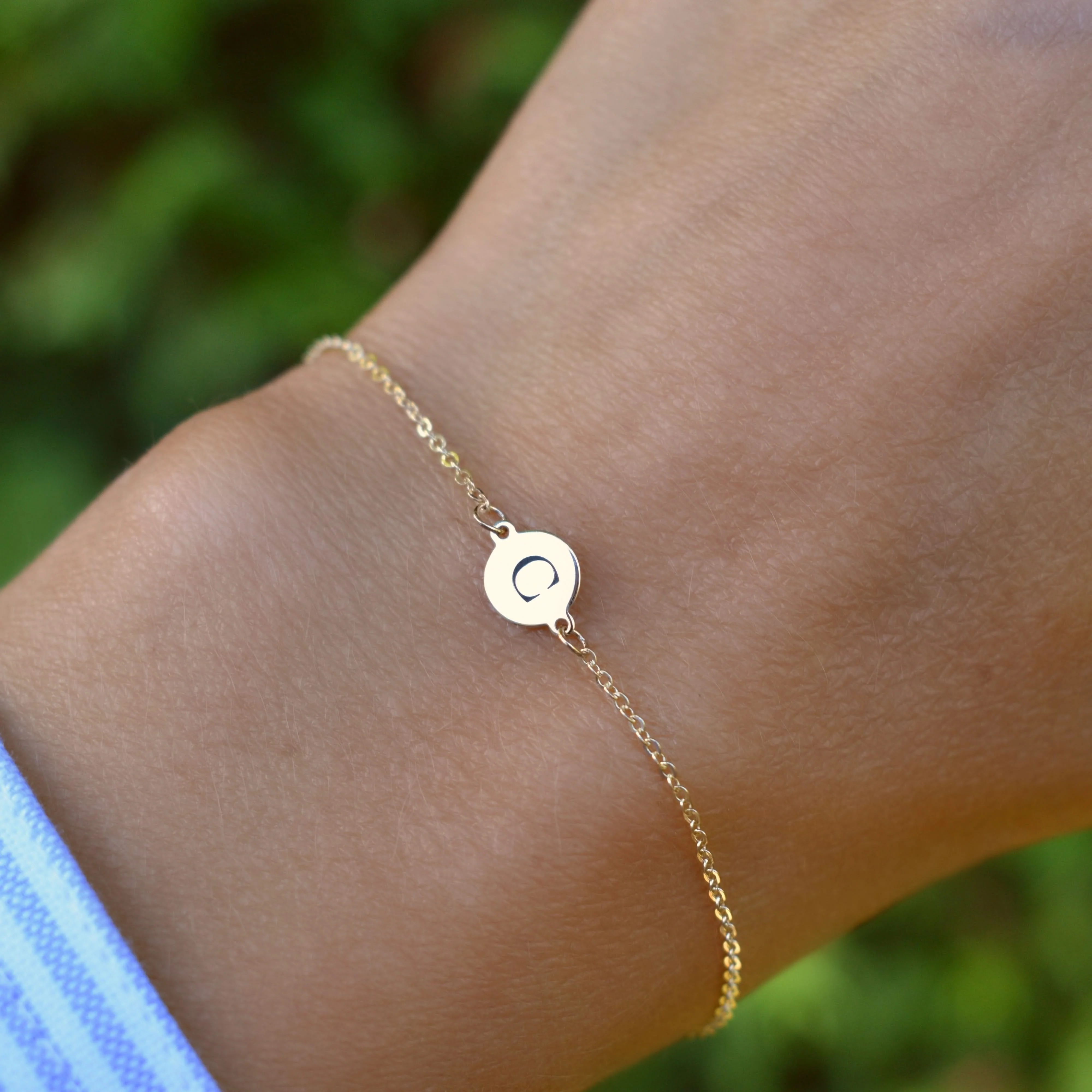 Letter C Bracelet in 14k Gold - Image 3