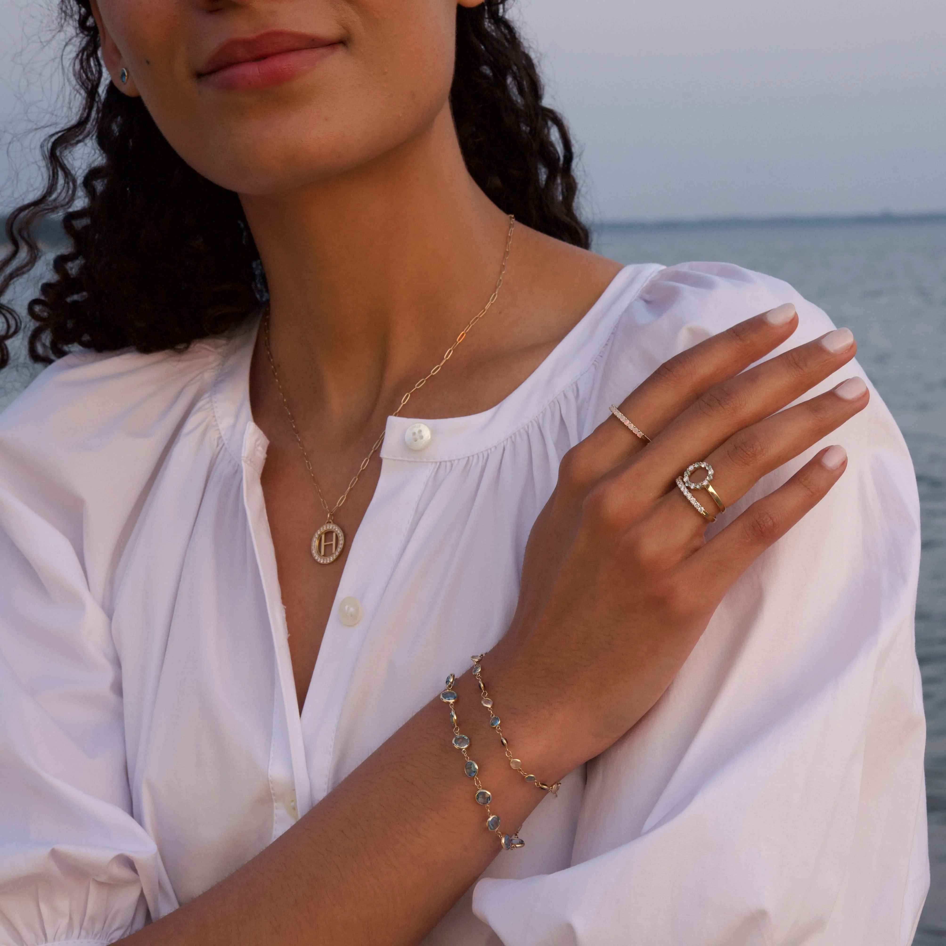 Letter & Diamond Pendant in 14k Gold (April) - Image 15