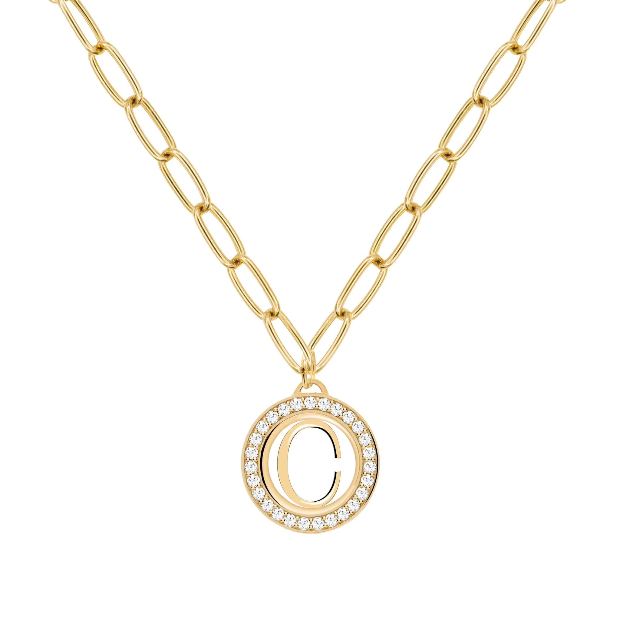 Letter & Diamond Pendant in 14k Gold (April) - Image 8