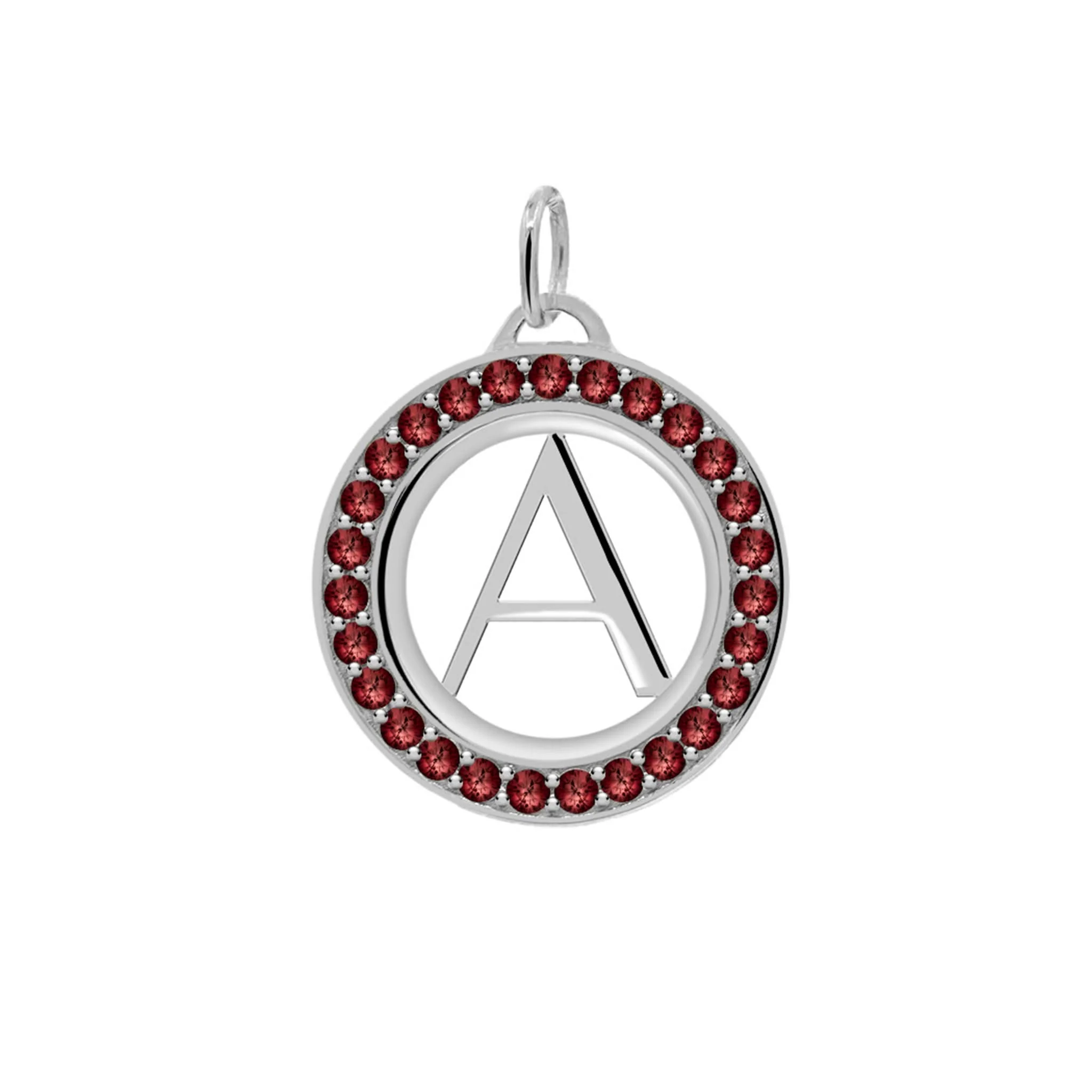 Letter & Garnet Pendant in 14k Gold (January) - Image 8