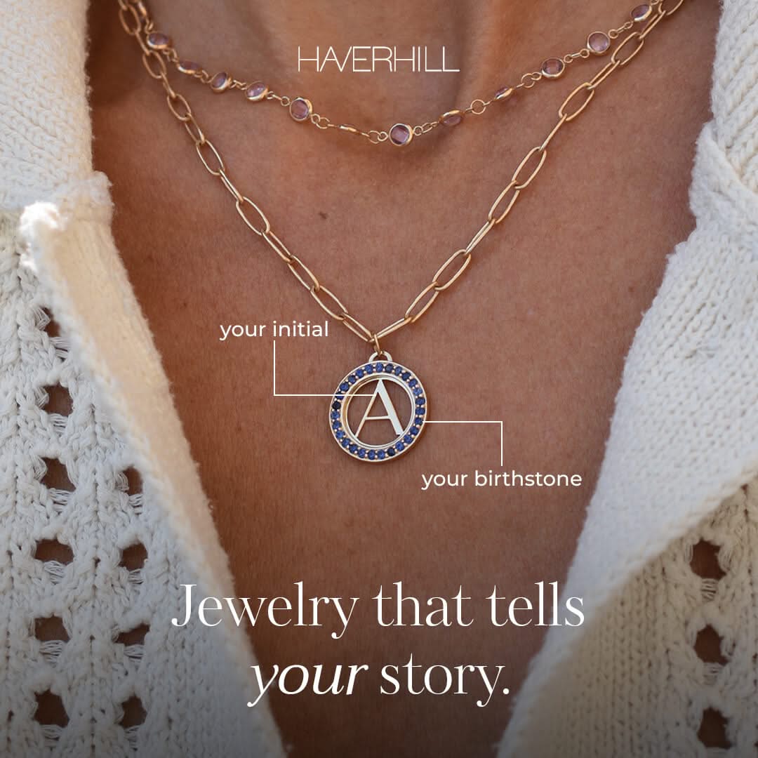 Letter & Sapphire Pendant in 14k Gold (September) - Image 6