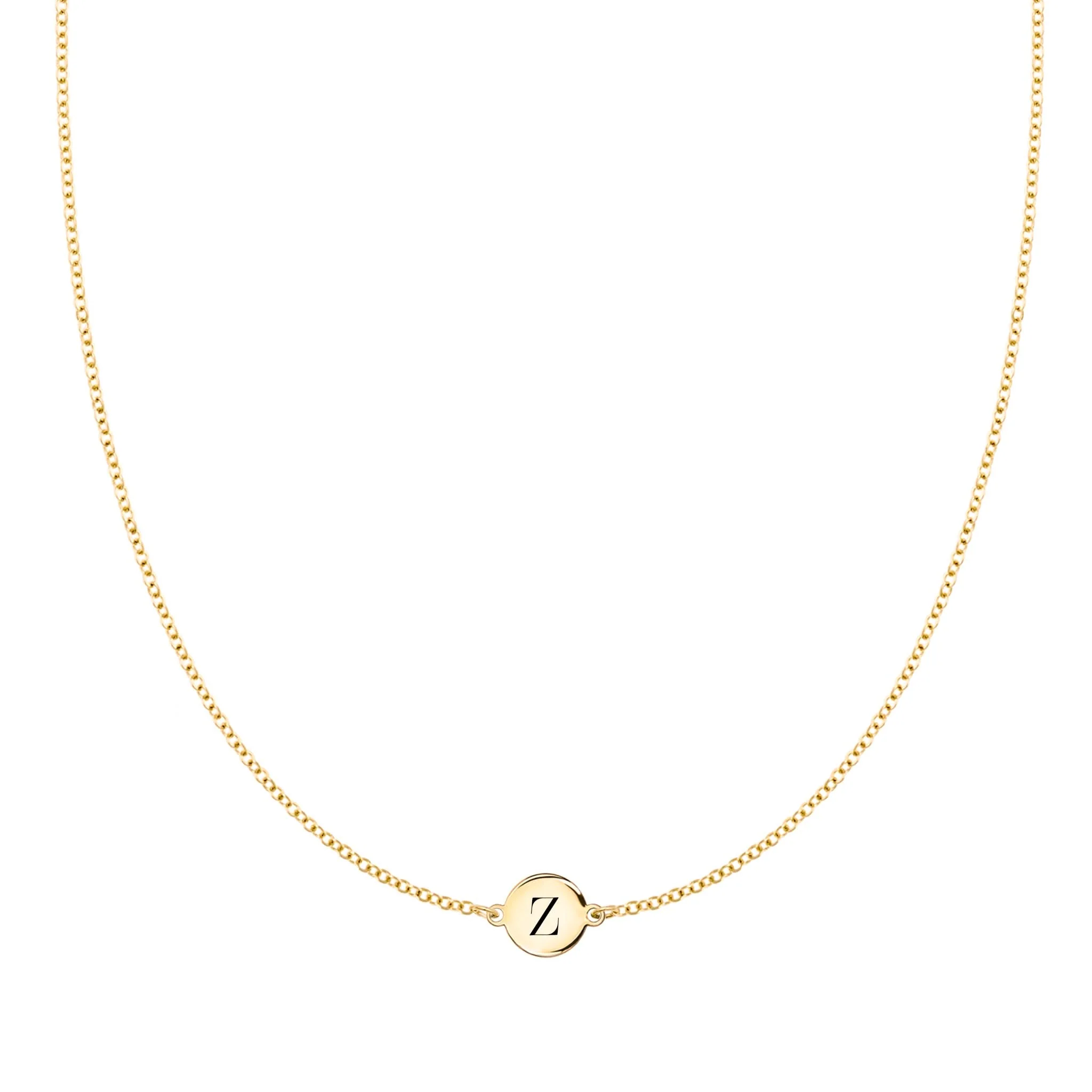 Letter Z Necklace in 14k Gold