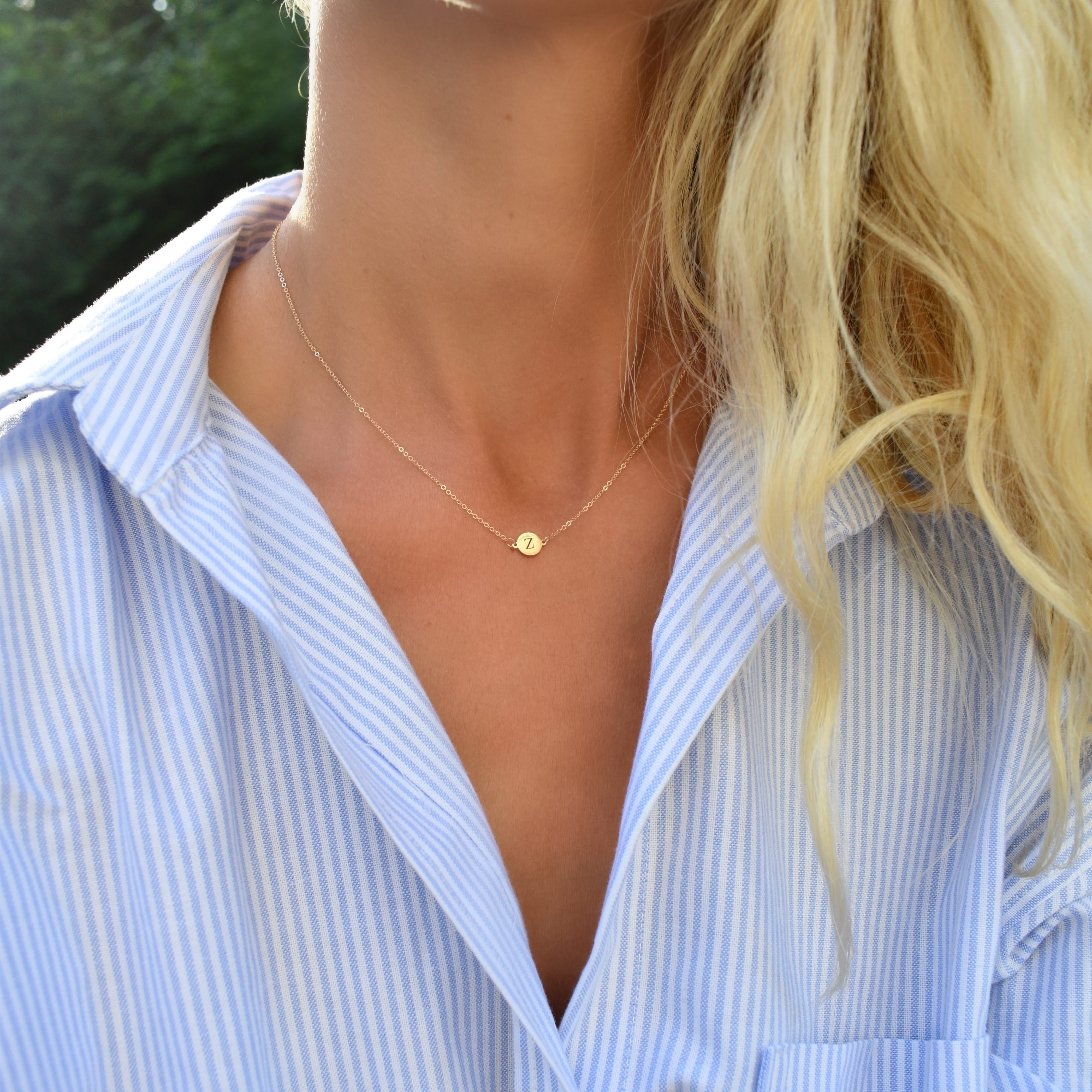 Letter Z Necklace in 14k Gold - Image 2
