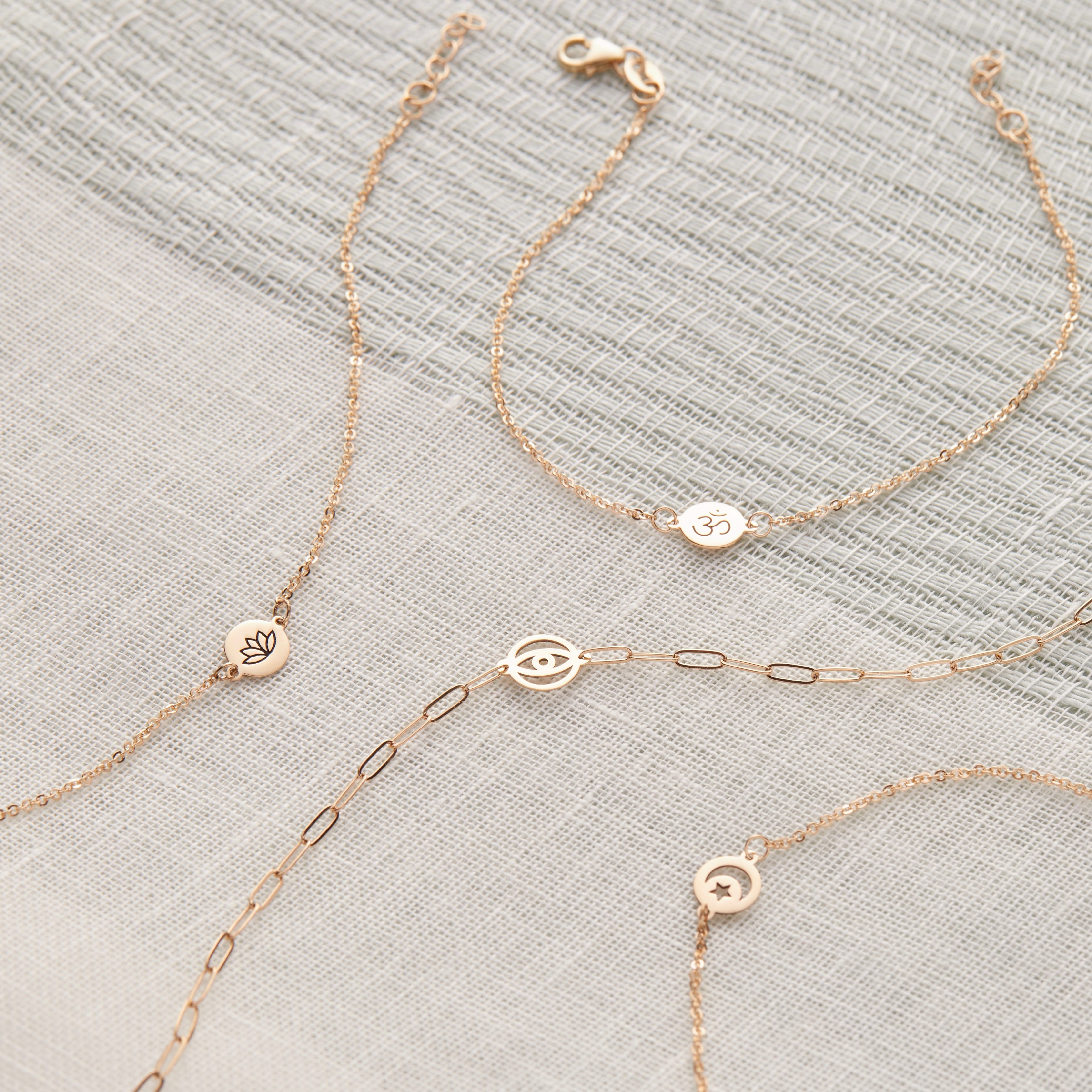 Lotus Disc Bracelet in 14k Gold - Image 6