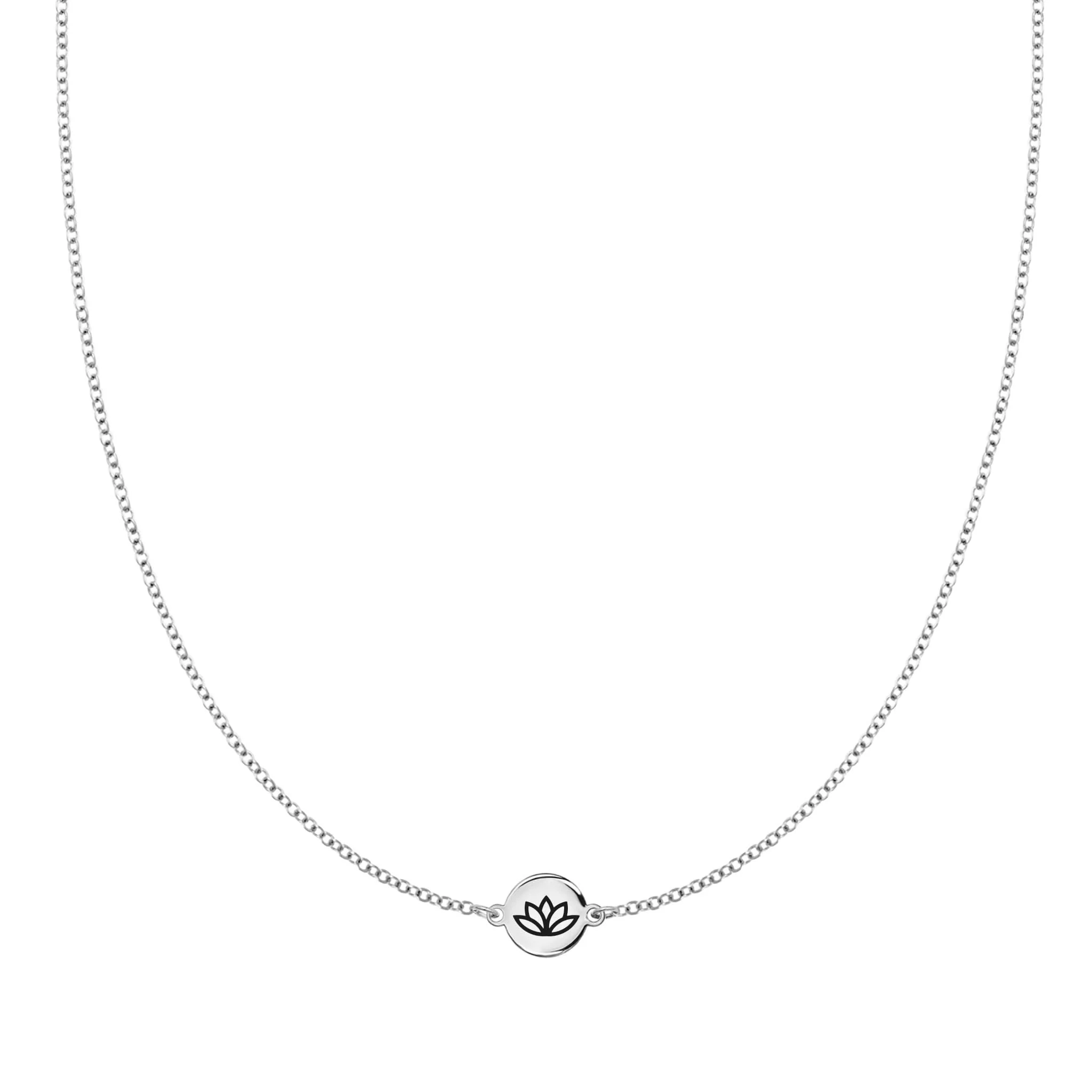 Lotus Disc Necklace in 14k Gold - Image 5