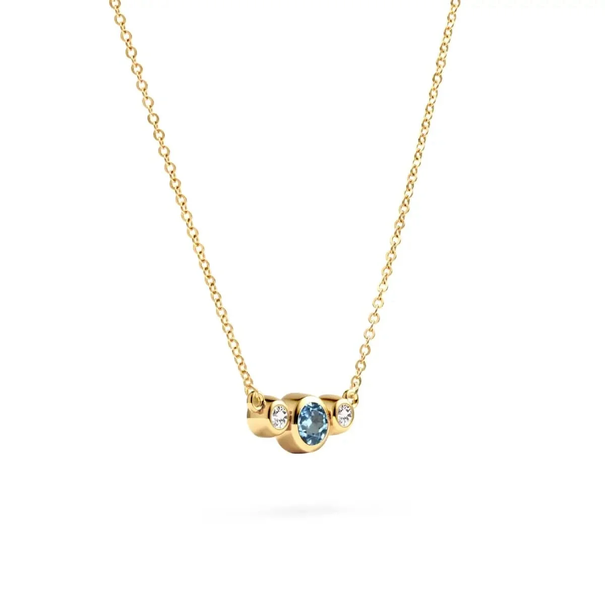 Barrington Nantucket Blue Topaz Necklace with Diamond Side Stones (December) - Image 4