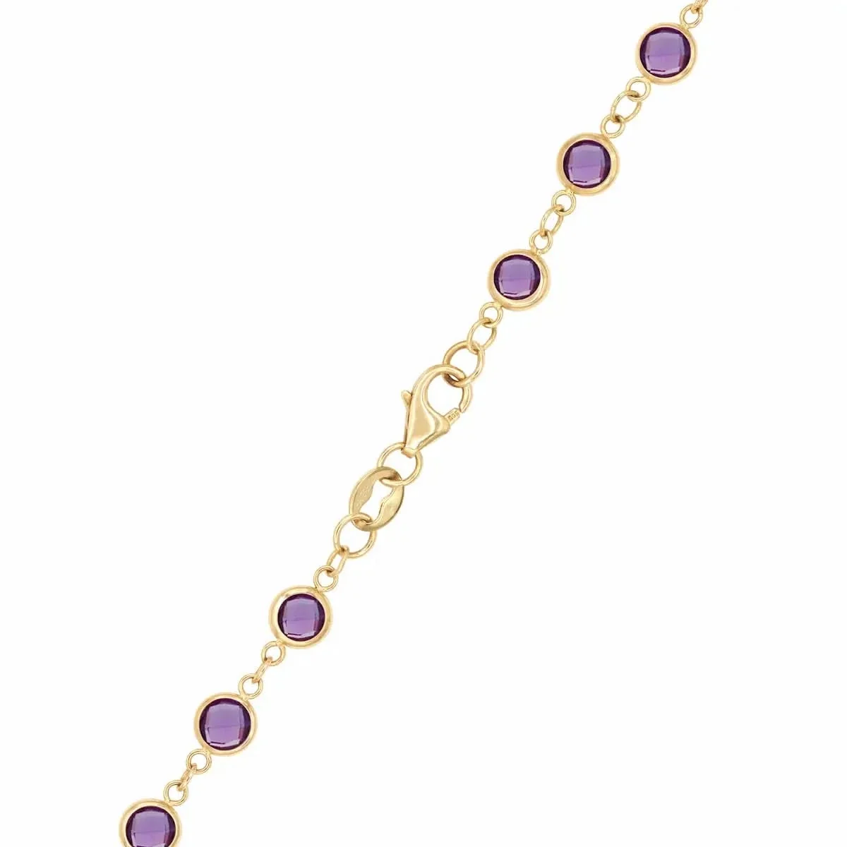 Newport Amethyst Long Necklace in 14k Gold (February) - Image 4
