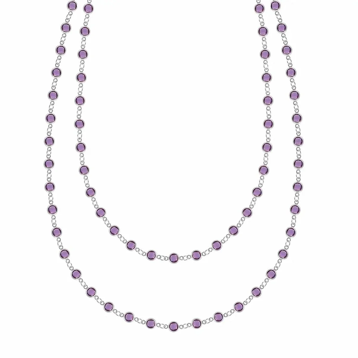 Newport Amethyst Long Necklace in 14k Gold (February) - Image 5