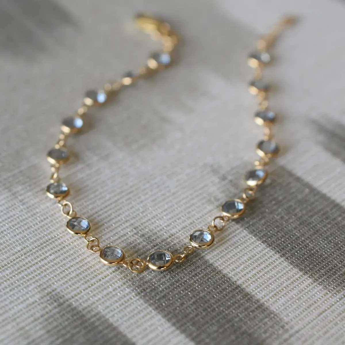 Newport Aquamarine Bracelet in 14k Gold (March) - Image 10